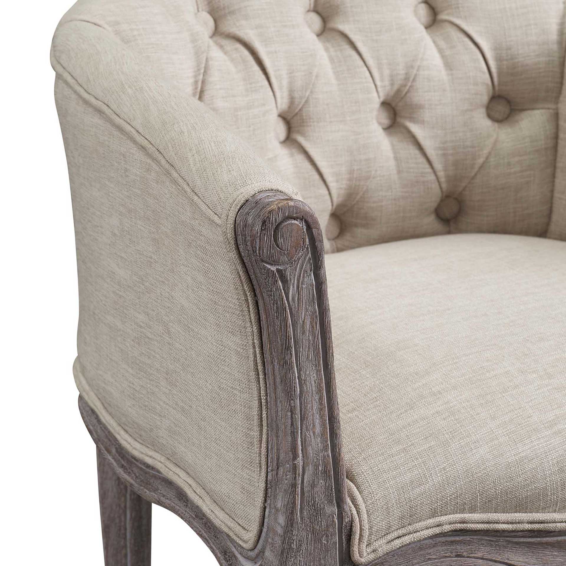 Class Upholstered Fabric Dining Armchair Beige - Image 4