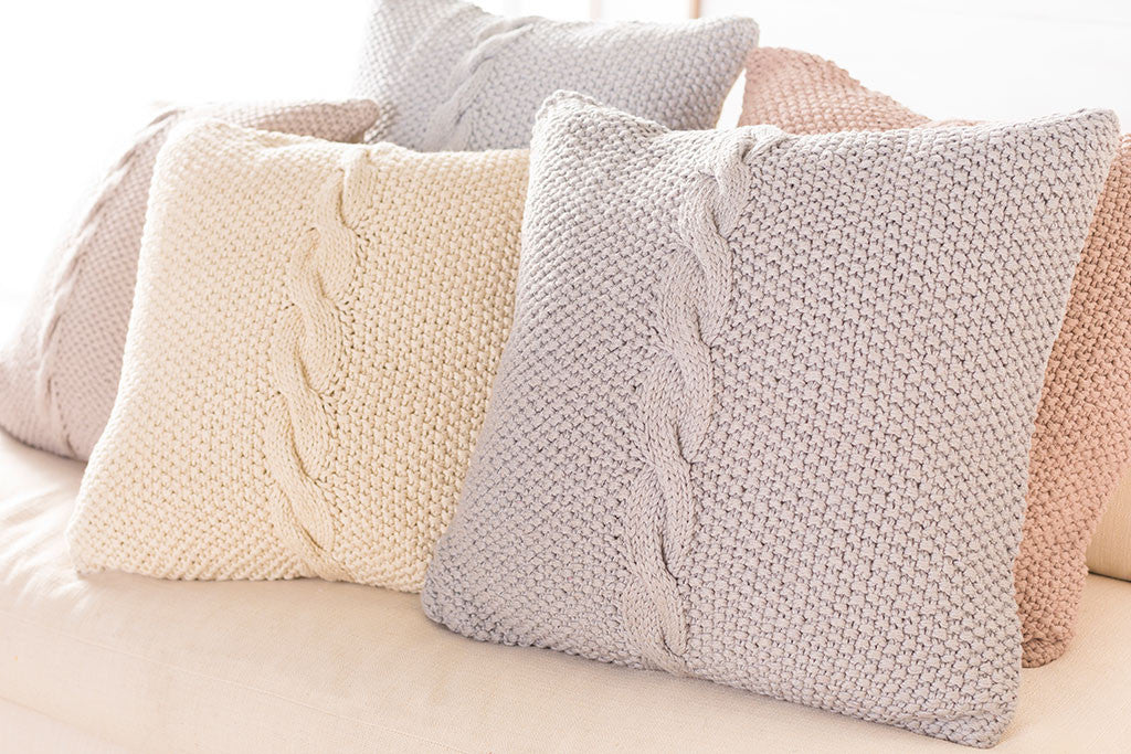 Classic Cable Knit Ivory Pillow - Image 2