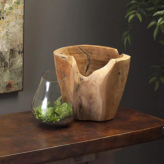 Classic Macaque Teakwood Vase - Image 2