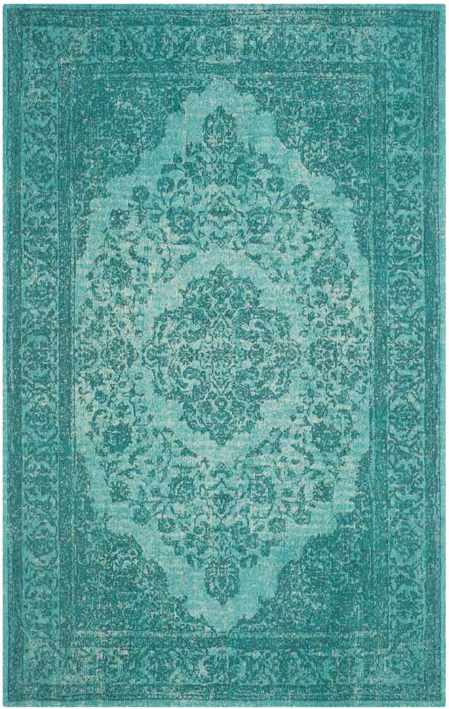 Classic Vintage Aqua Area Rug - Image 2