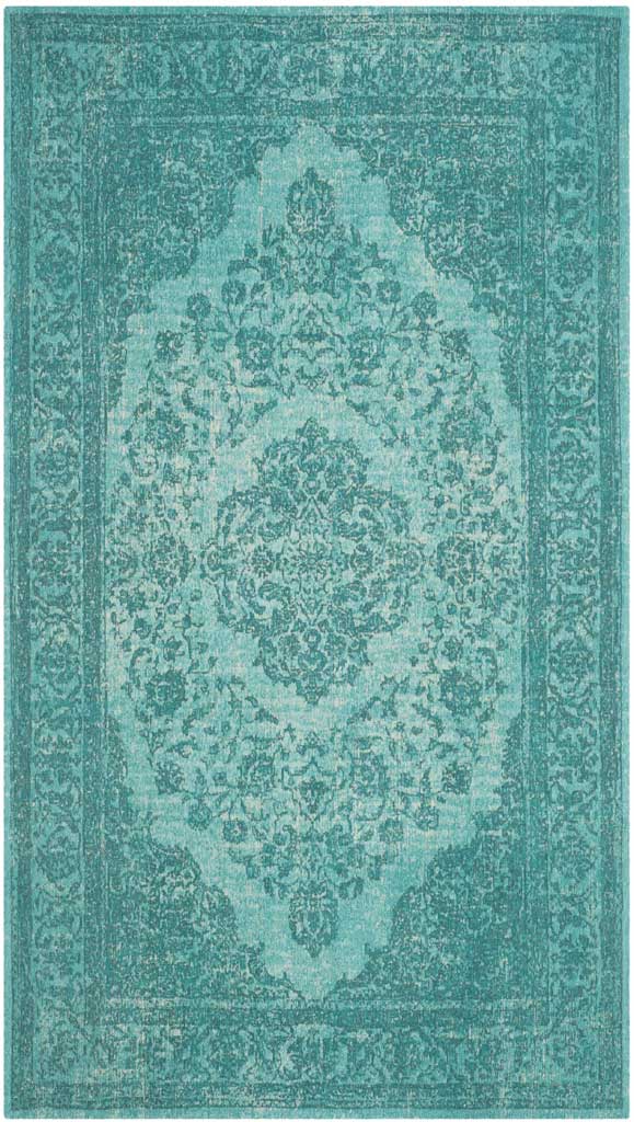 Classic Vintage Aqua Area Rug - Image 3
