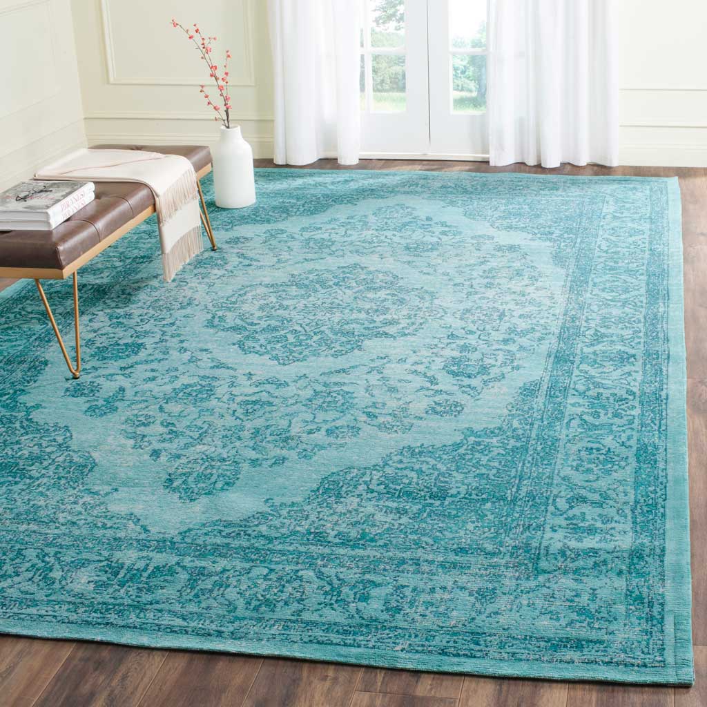 Classic Vintage Aqua Area Rug - Image 7