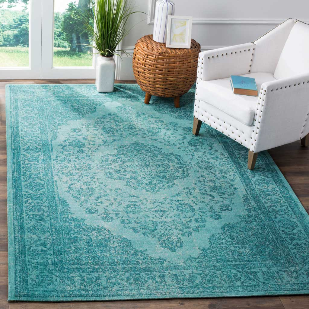 Classic Vintage Aqua Area Rug - Image 8