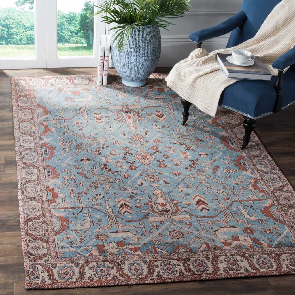 Classic Vintage Blue/Red Area Rug - Image 4