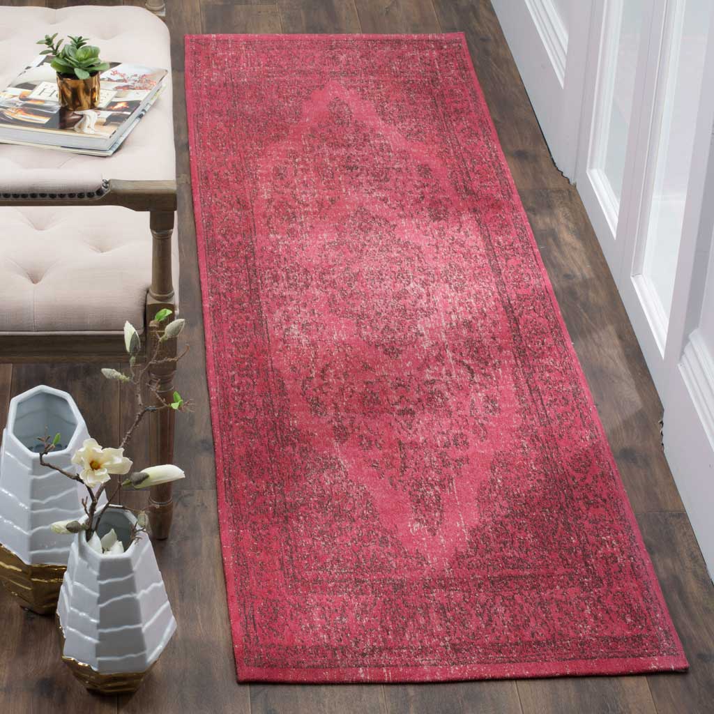 Classic Vintage Fuchsia Runner Rug - Image 3