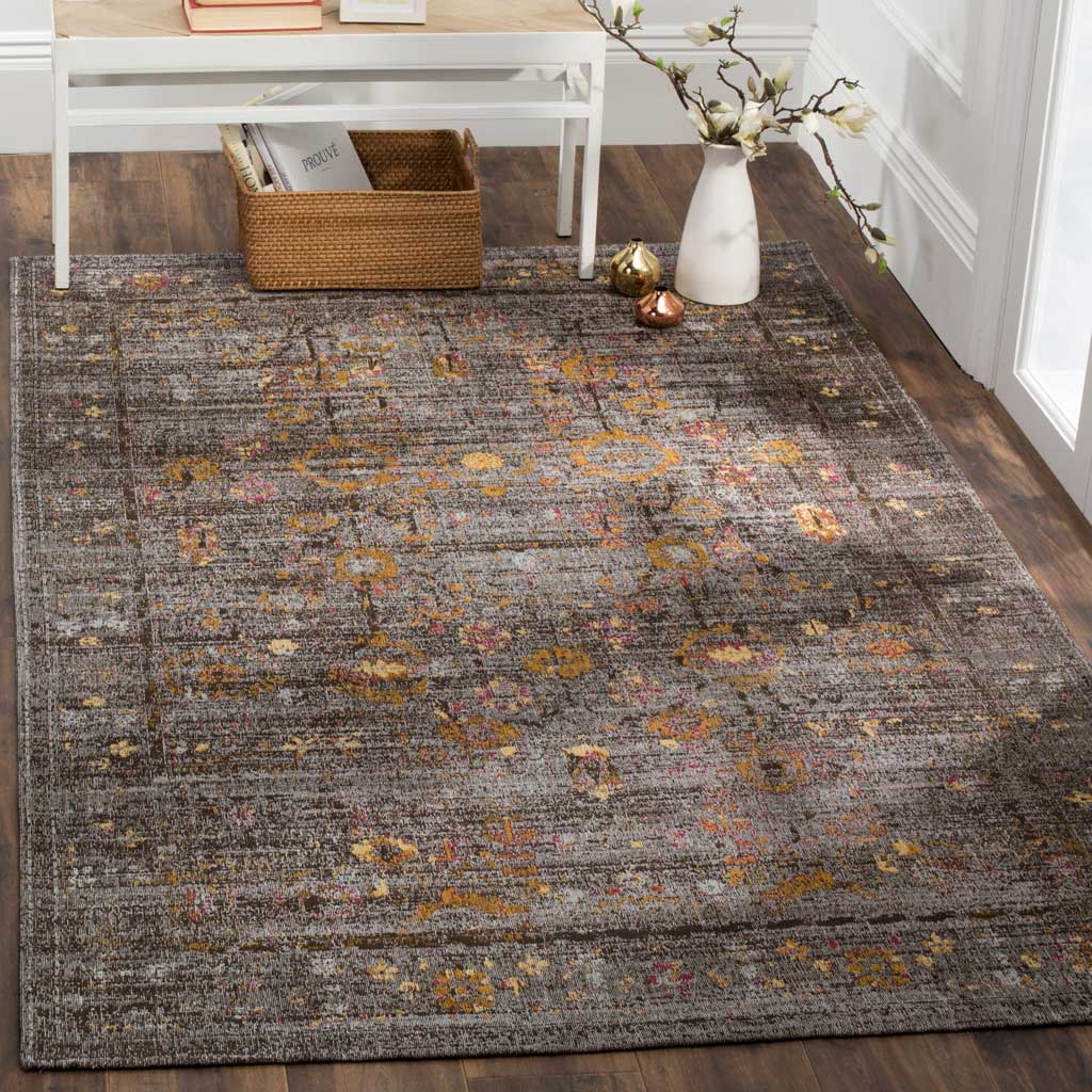 Classic Vintage Gray/Gold Area Rug - Image 4