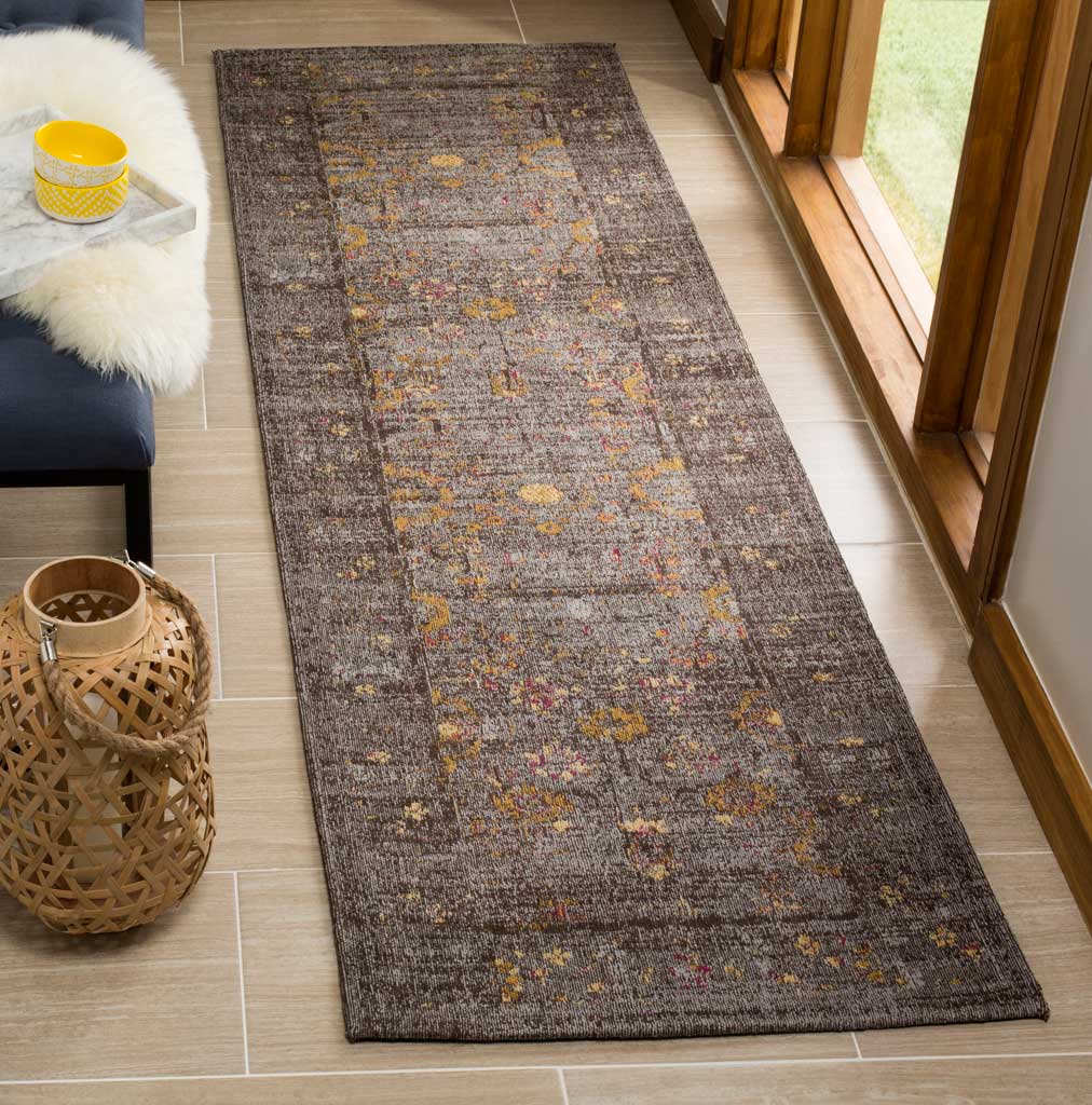Classic Vintage Gray/Gold Runner Rug - Image 2