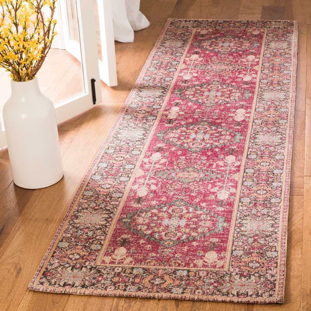 Classic Vintage Red/Multi Runner Rug - Image 2