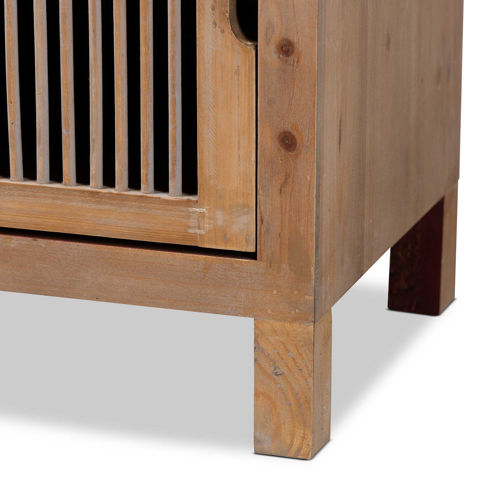 Claudia 1-Door and 1-Drawer Spindle Nightstand Brown - Image 6