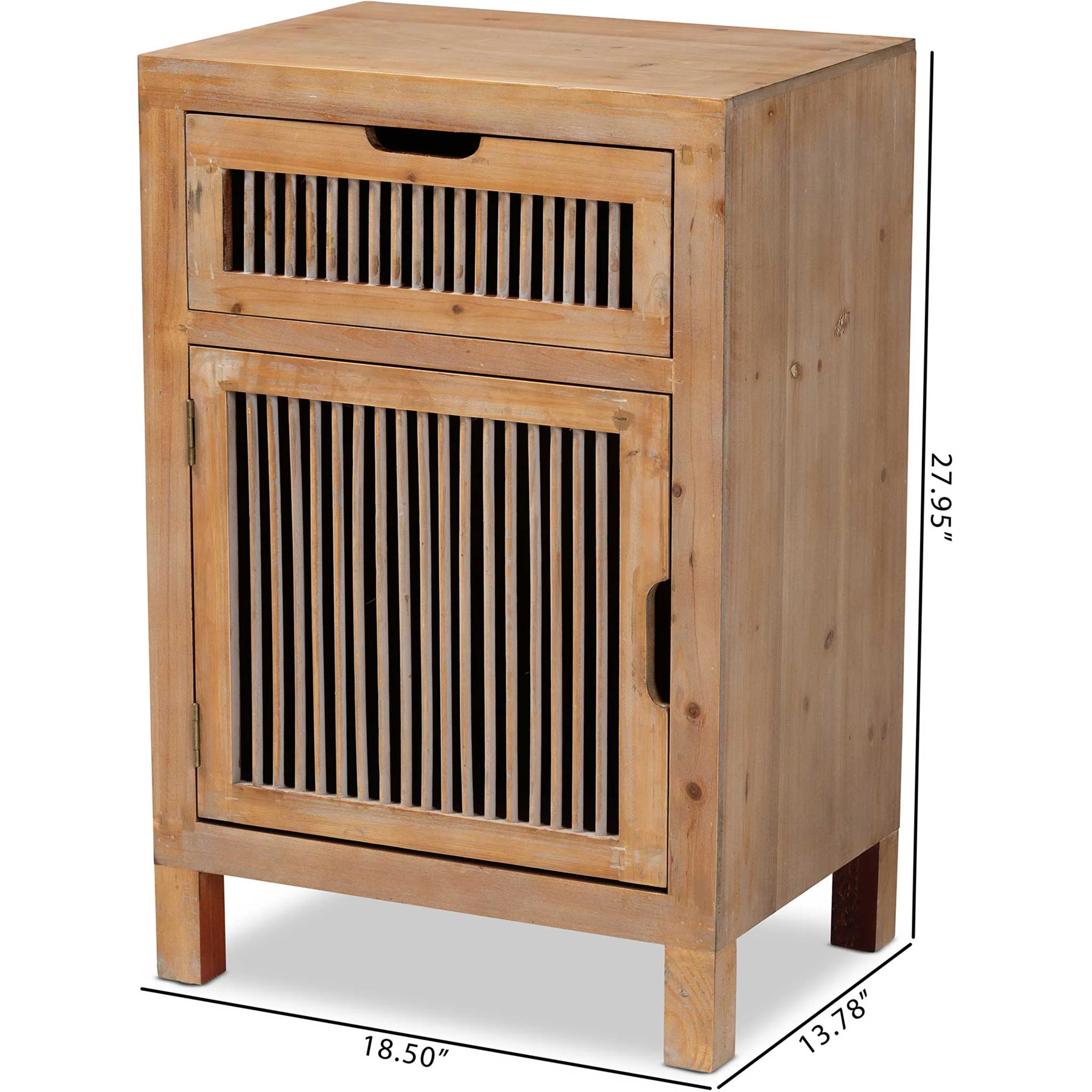 Claudia 1-Door and 1-Drawer Spindle Nightstand Brown - Image 7