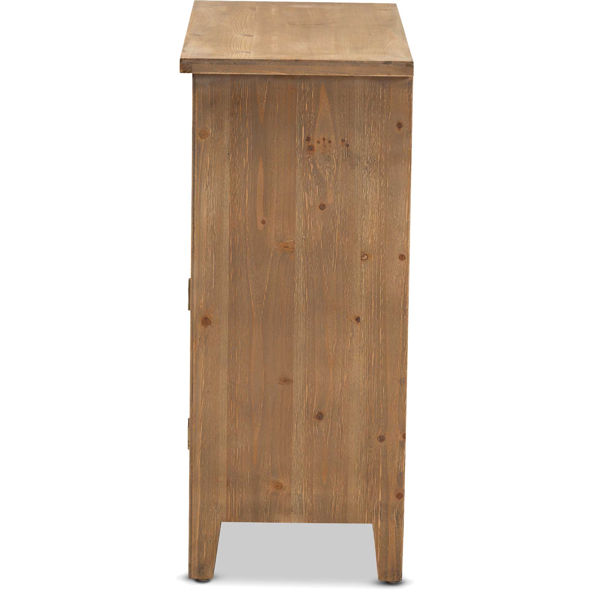 Claudia 2-Door and 2-Drawer Spindle Storage Cabinet Brown - Image 3