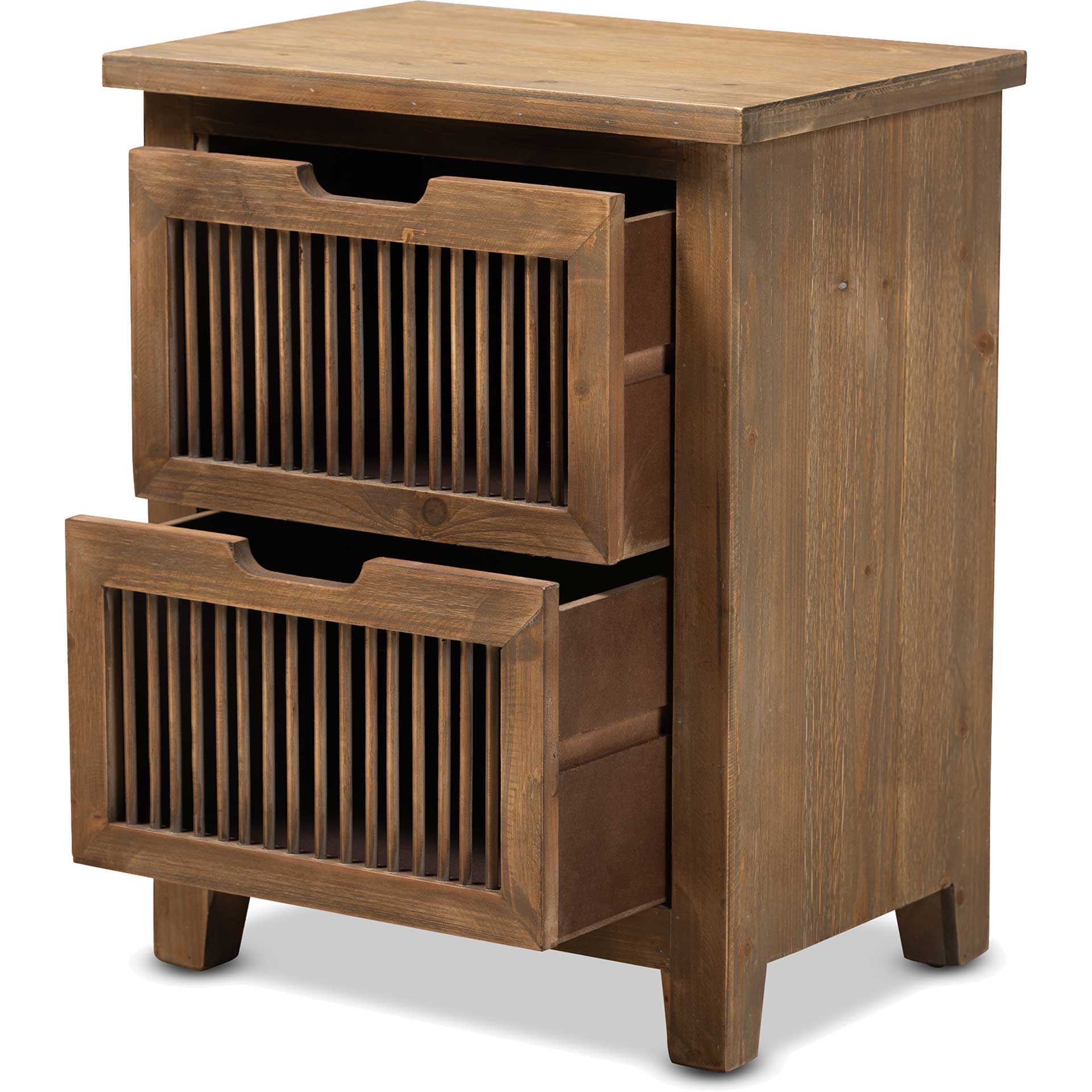 Claudia 2-Drawer Spindle Nightstand Brown - Image 4