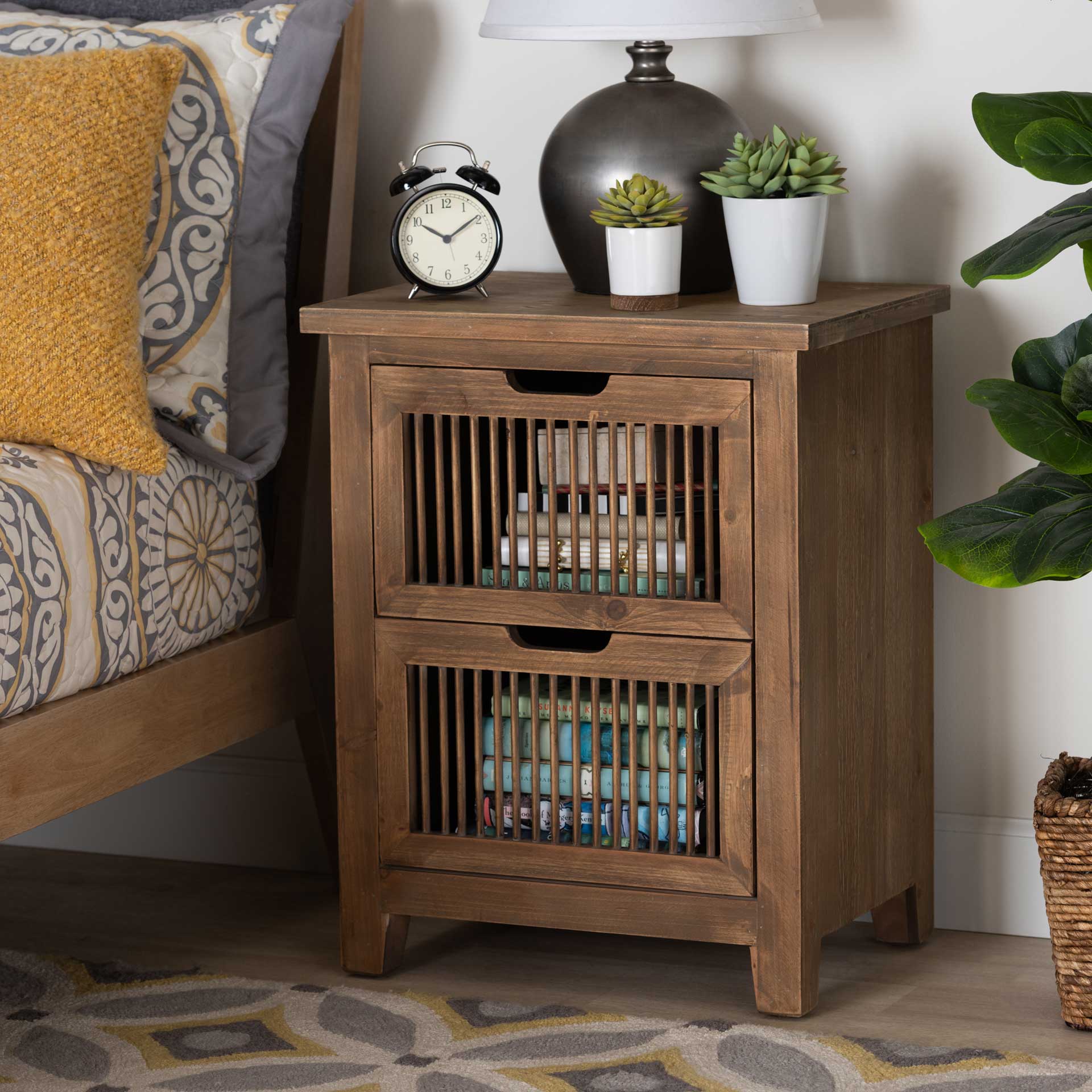 Claudia 2-Drawer Spindle Nightstand Brown - Image 9
