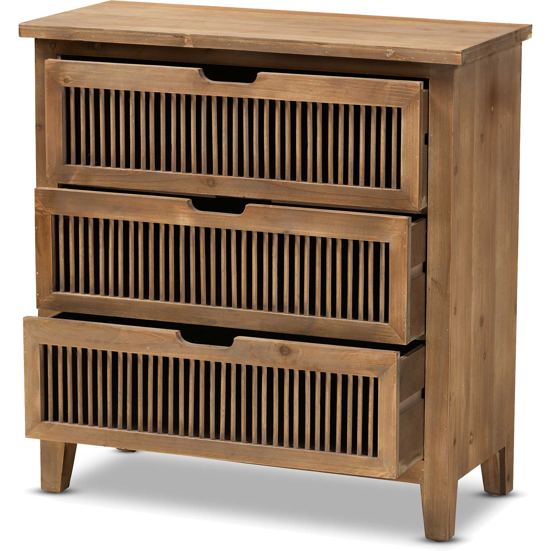 Claudia 3-Drawer Spindle Chest Brown - Image 4