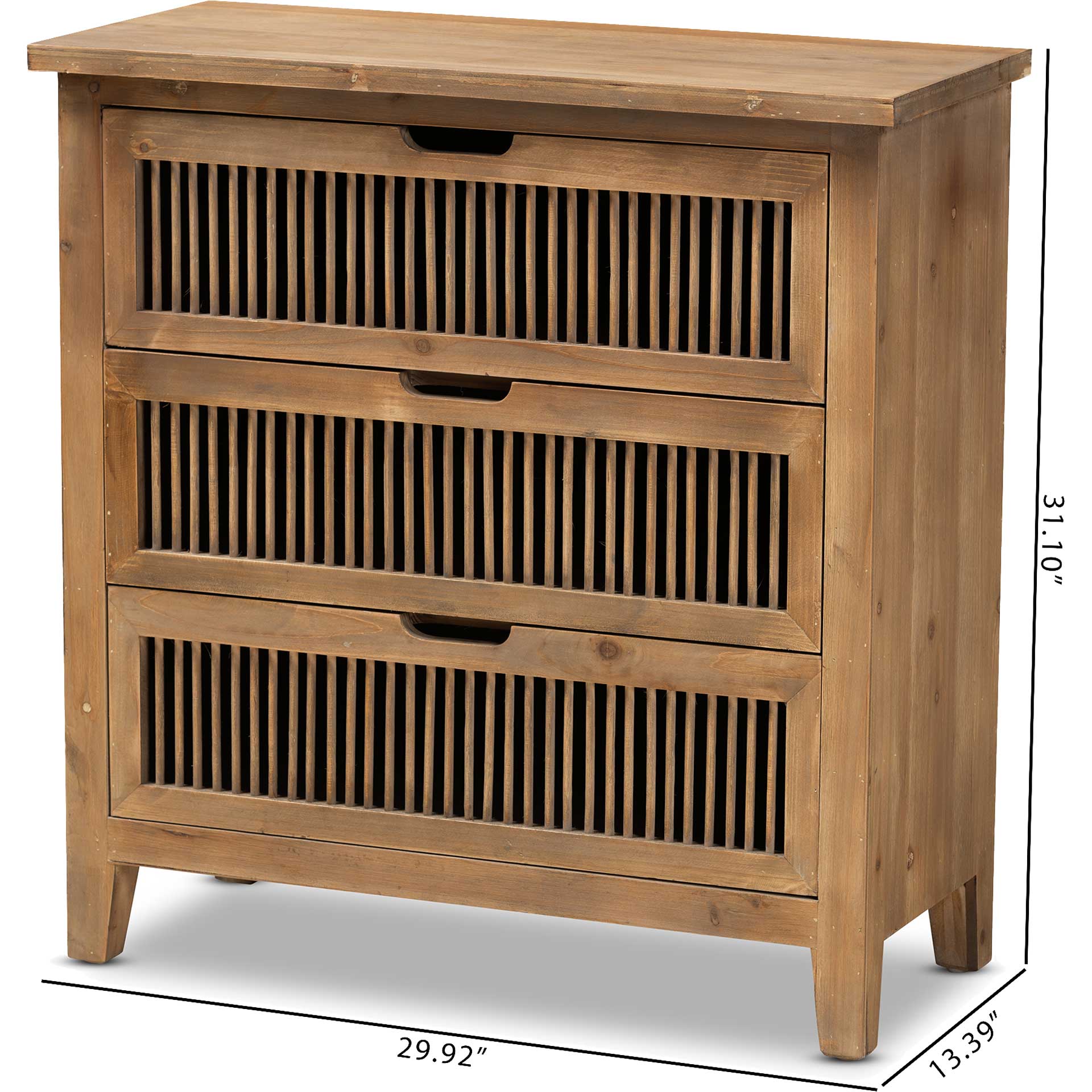 Claudia 3-Drawer Spindle Chest Brown - Image 7