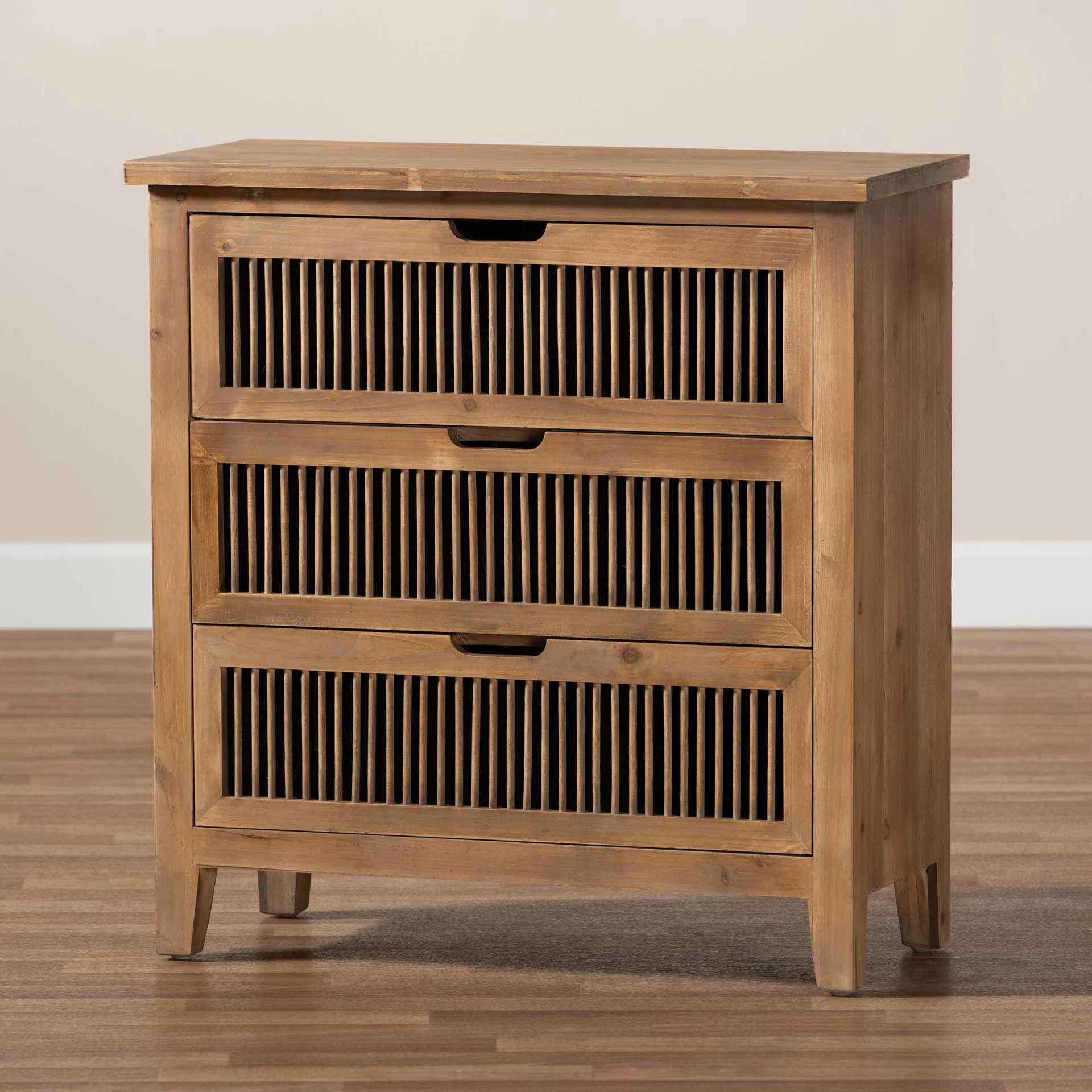Claudia 3-Drawer Spindle Chest Brown - Image 8