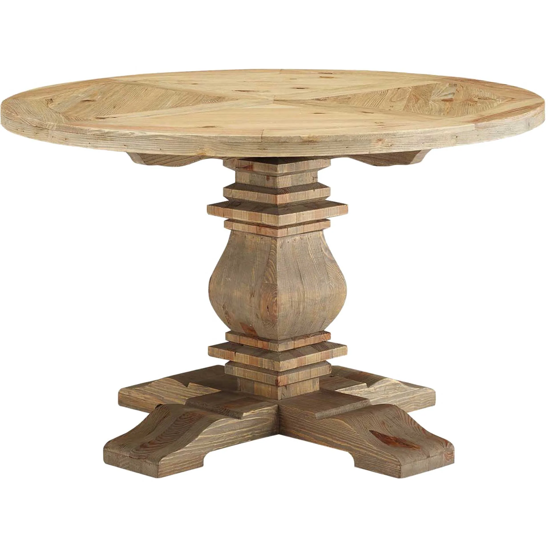 Clement Pine Wood Dining Table Brown - Image 10