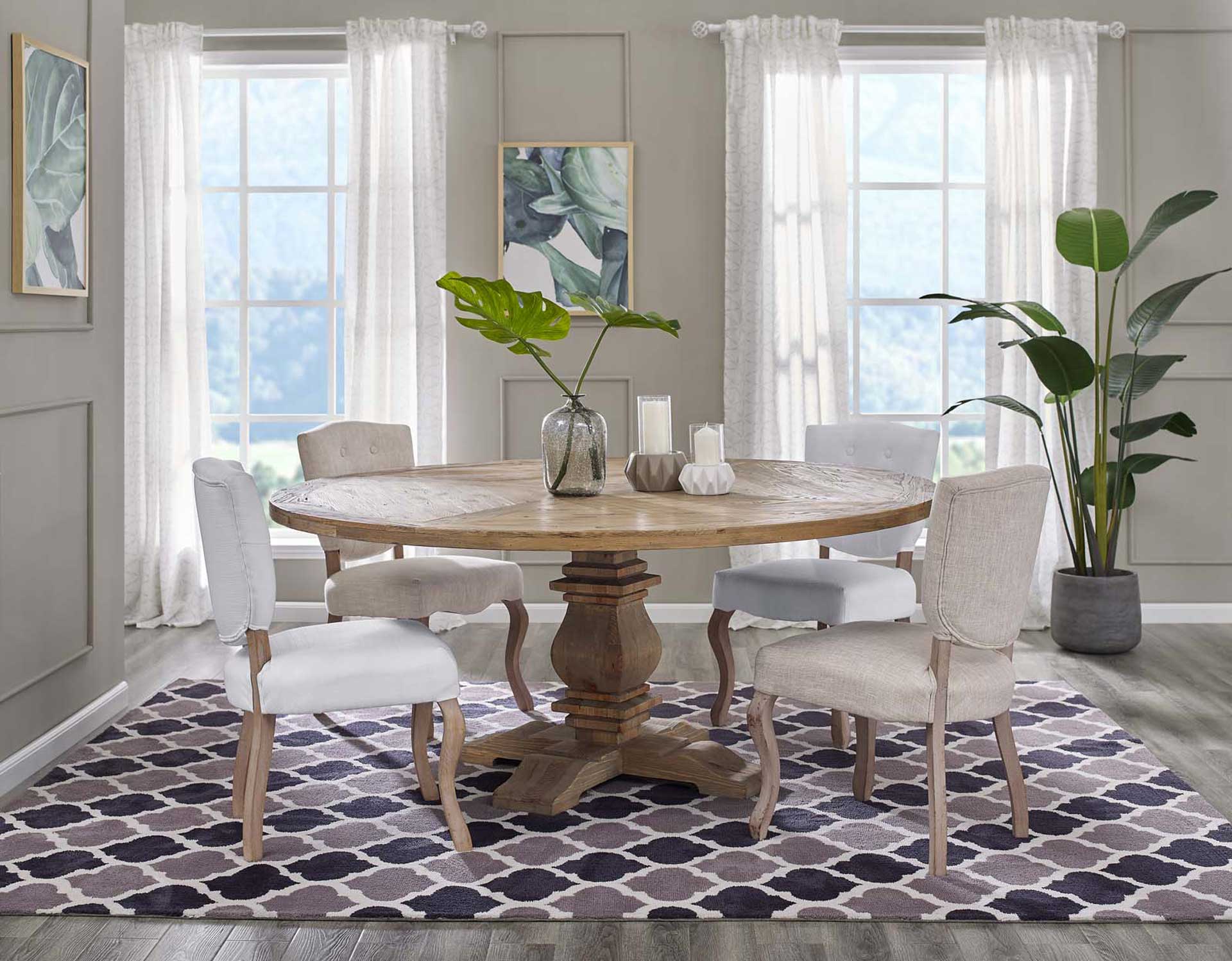 Clement Pine Wood Dining Table Brown - Image 5