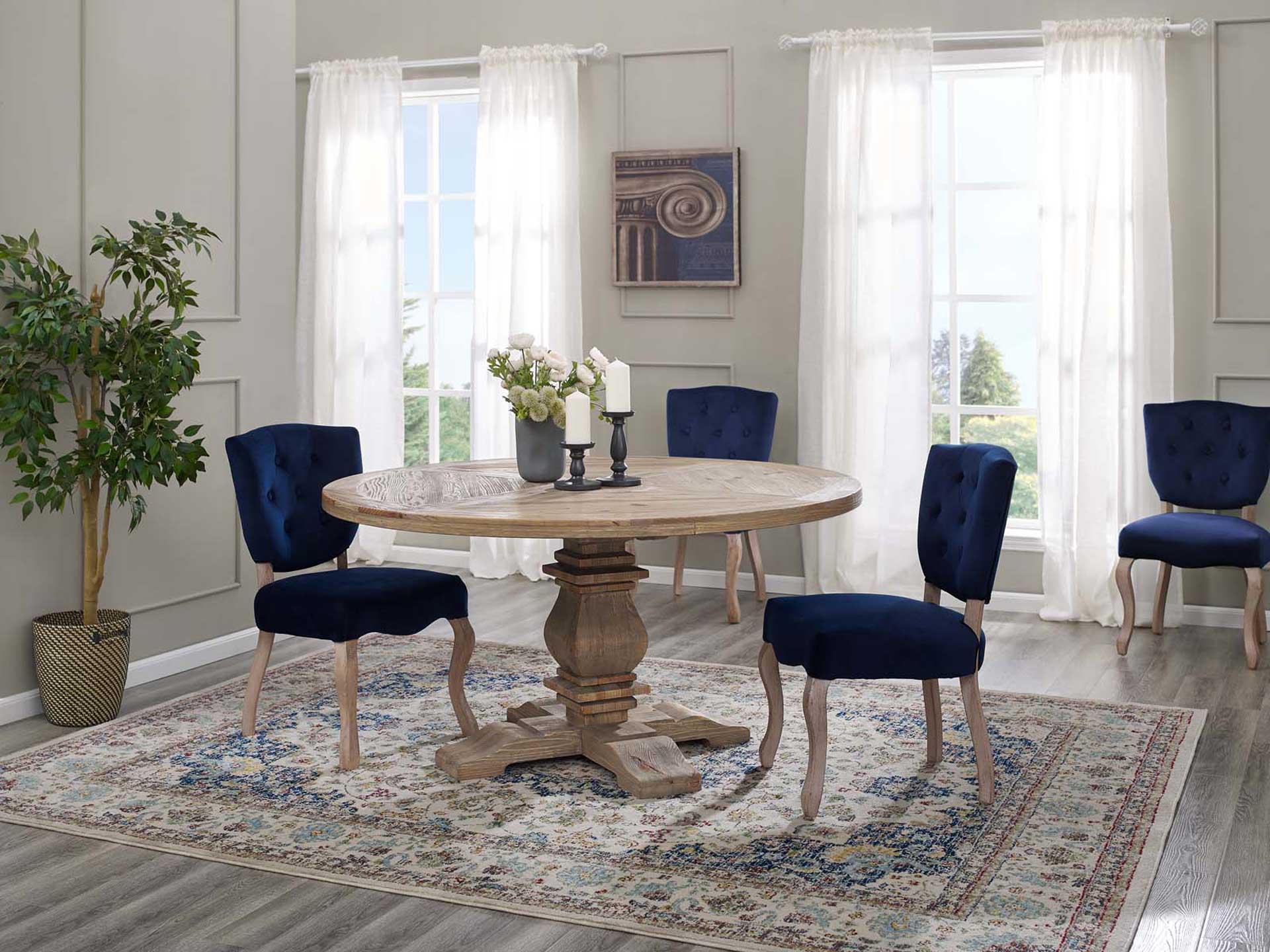 Clement Pine Wood Dining Table Brown - Image 9