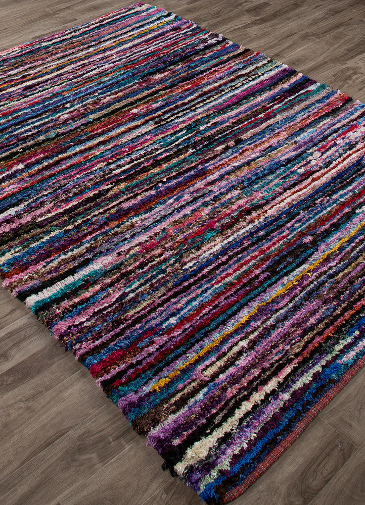 Clifton Velour Swan White/Fuchia Purple Area Rug - Image 2