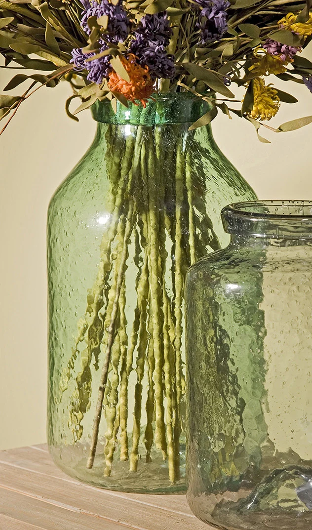 Clinton Large Green Bubble Glass Jar - Image 2