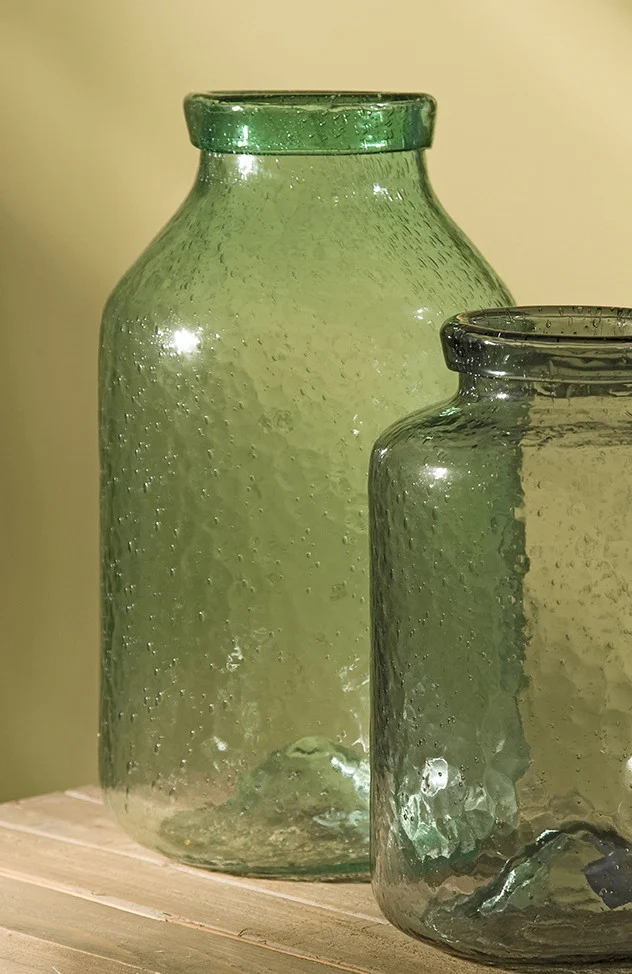 Clinton Large Green Bubble Glass Jar - Image 3