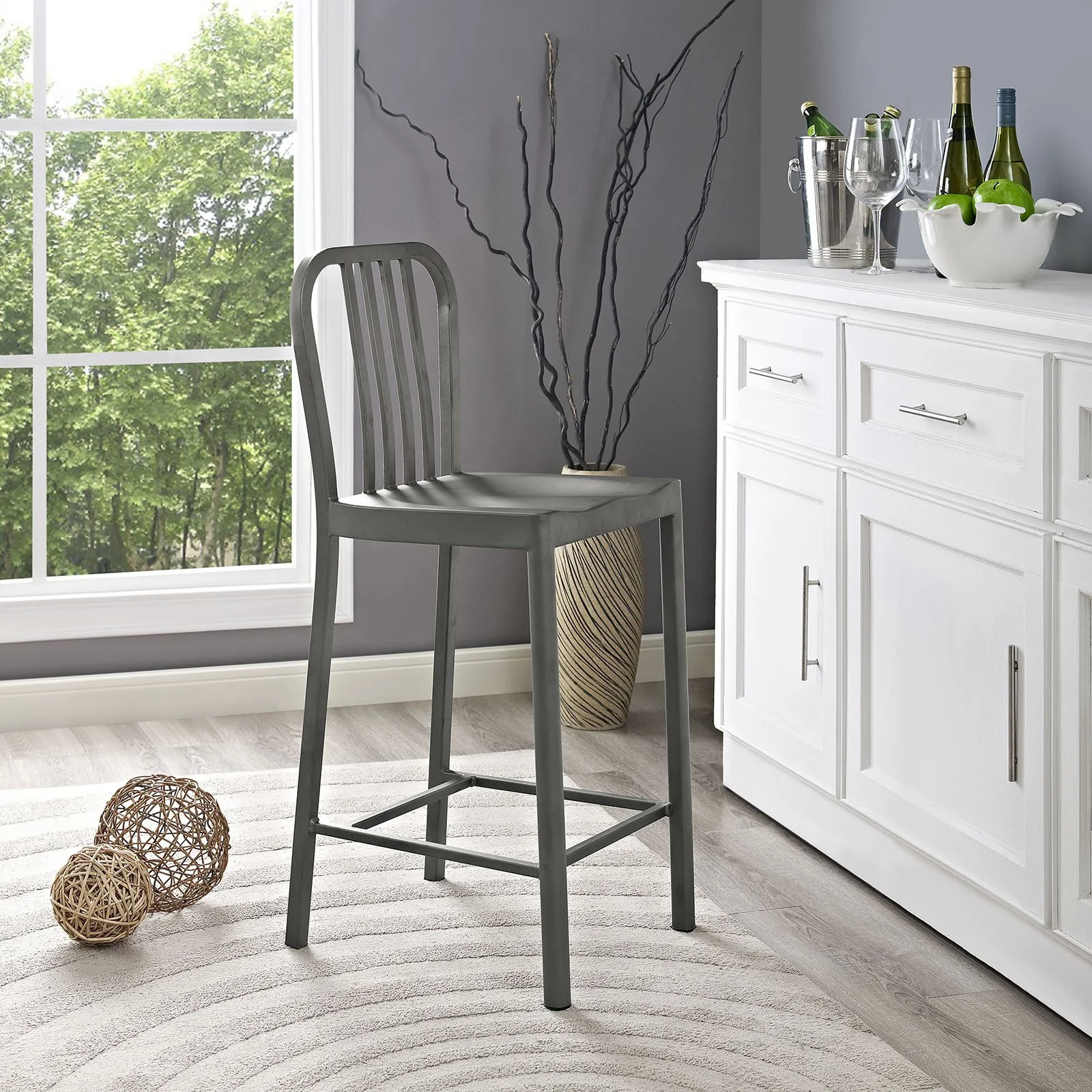 Cloister Metal Bar Stool Silver - Image 8