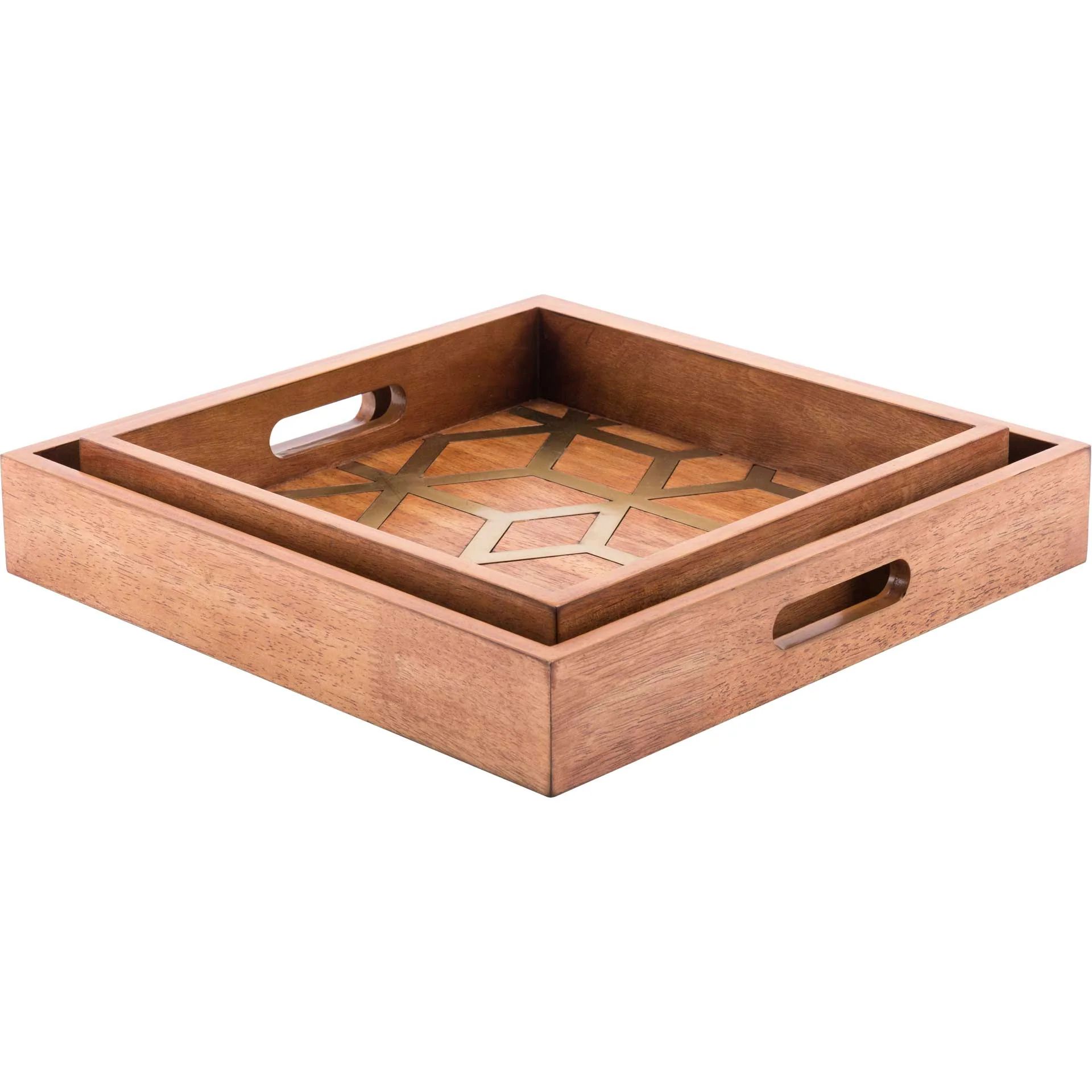 Clover Tray Brown (Set of 2) - Image 2