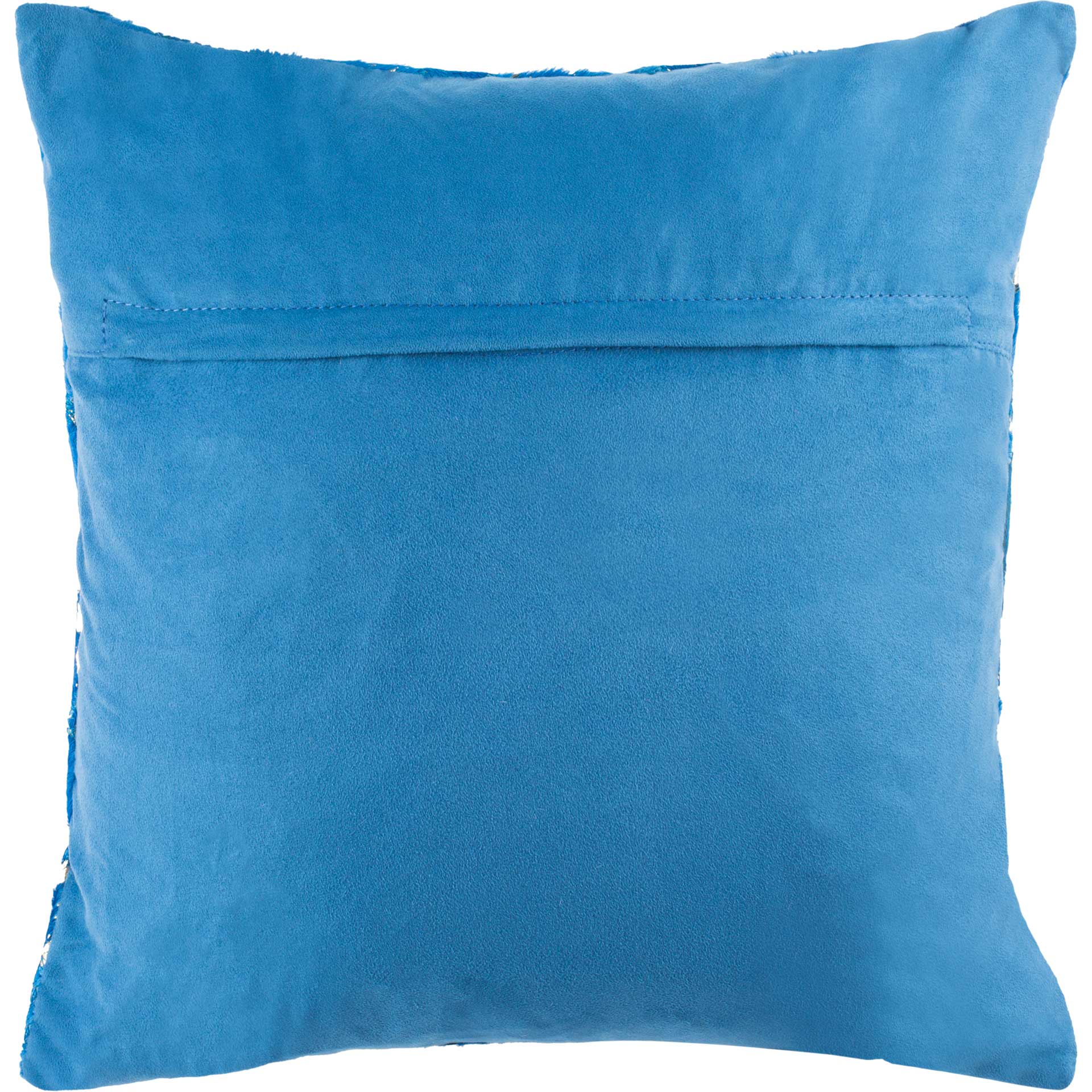 Clutch Metallic Cowhide Pillow Blue/Silver - Image 2
