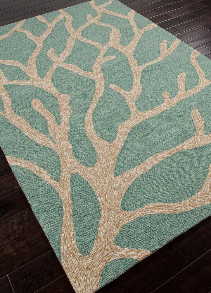 Coastal Lagoon Coral Frosty Green Area Rug - Image 2