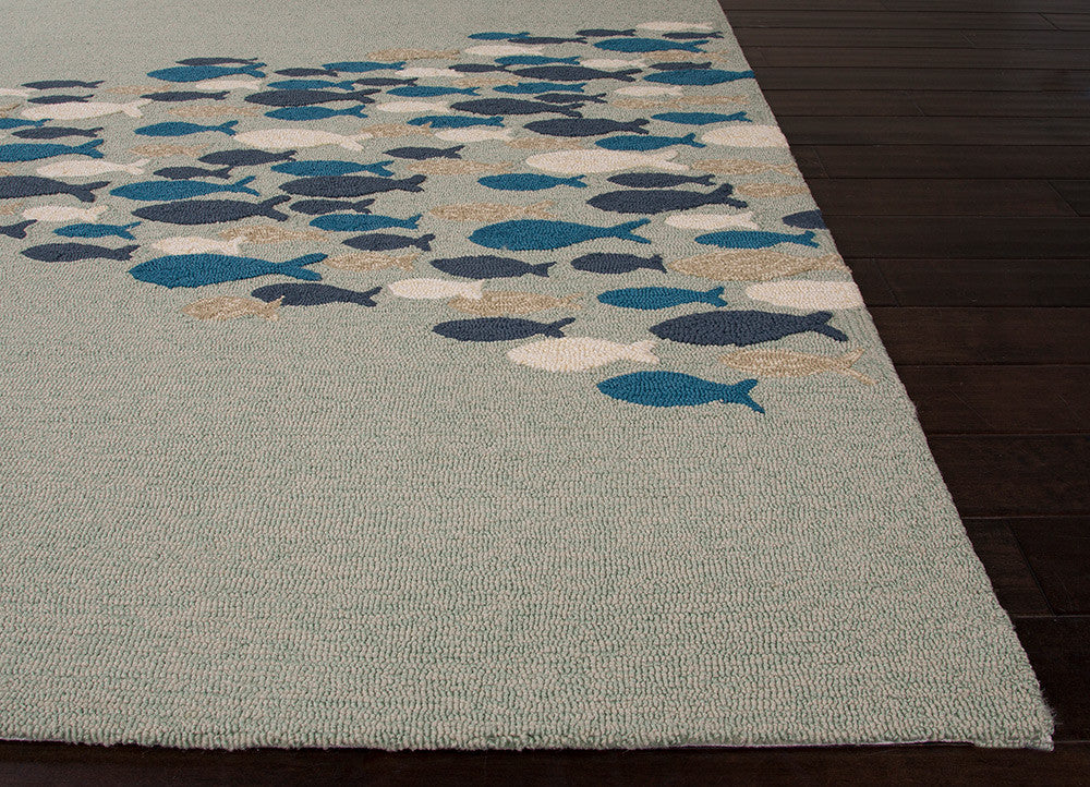 Coastal Lagoon Go Fish Cameo Green/Orion Blue Area Rug - Image 3