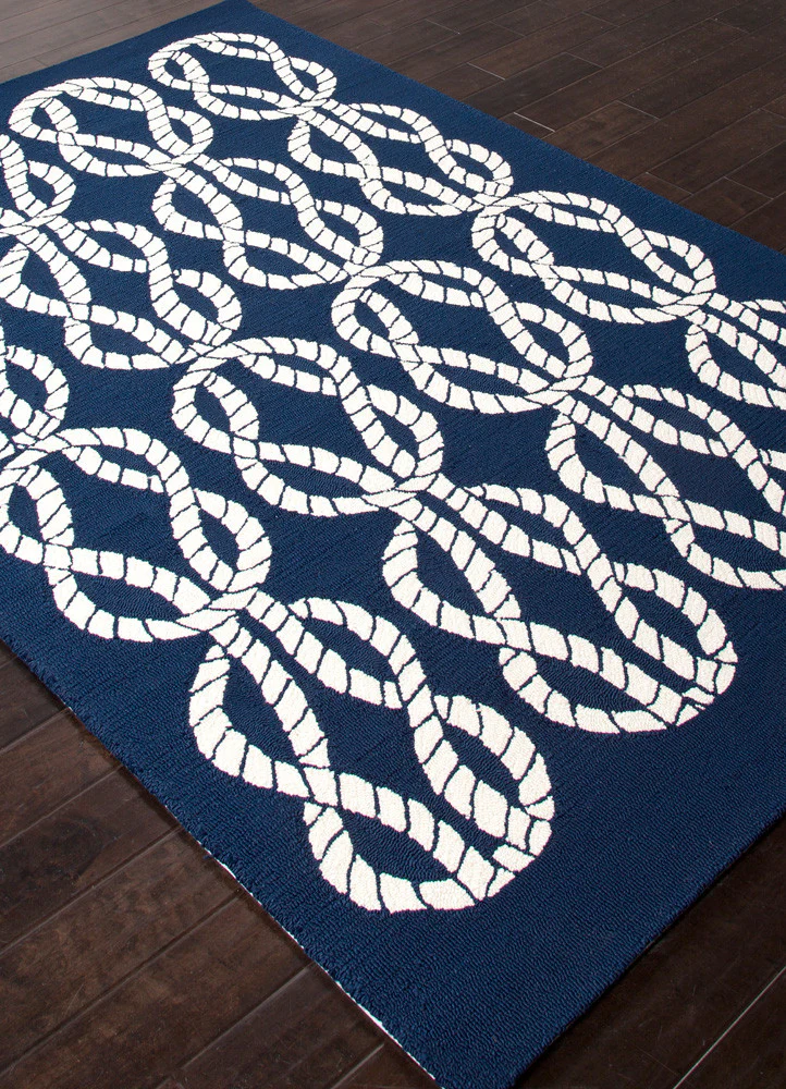 Coastal Lagoon Roped In Blue/White Area Rug - Image 2