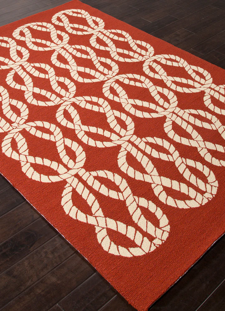 Coastal Lagoon Roped In Red/White Area Rug - Image 2
