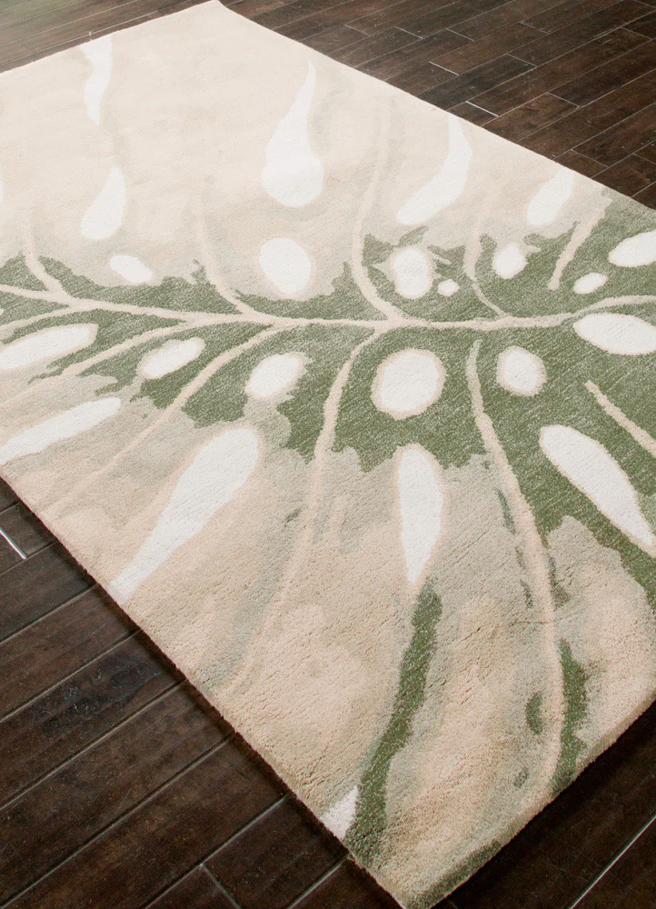 Coastal Resort Monstera White Area Rug - Image 2