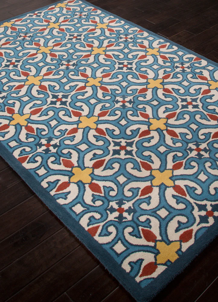 Coastal Villa Iberia Beige/Navy Blue Area Rug - Image 2