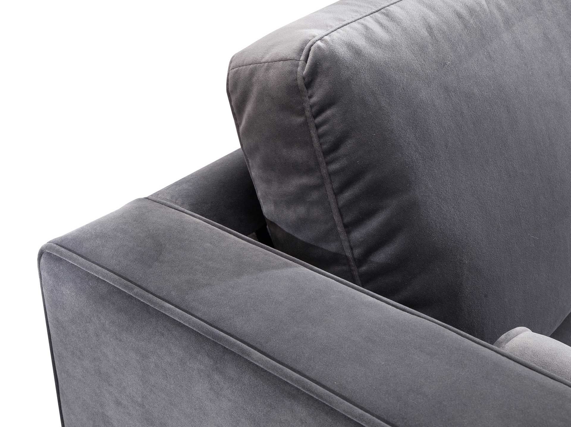 Cody Velvet Sectional Gray - Image 11