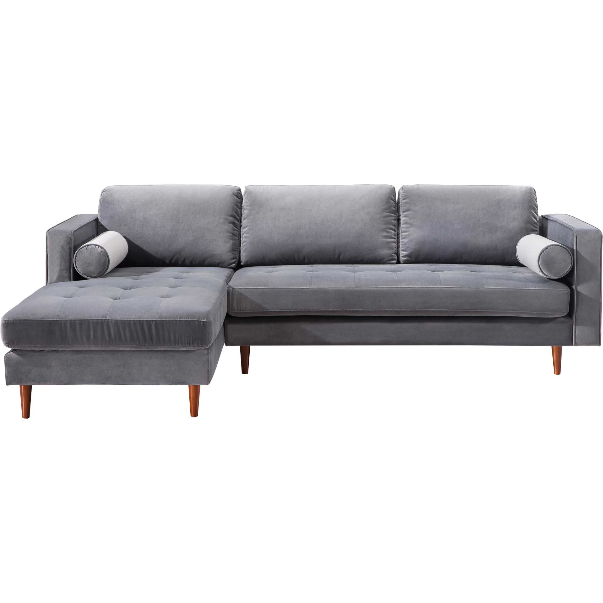 Cody Velvet Sectional Gray - Image 2