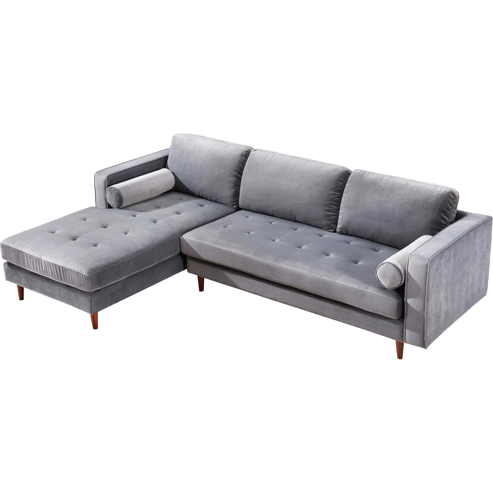 Cody Velvet Sectional Gray - Image 3