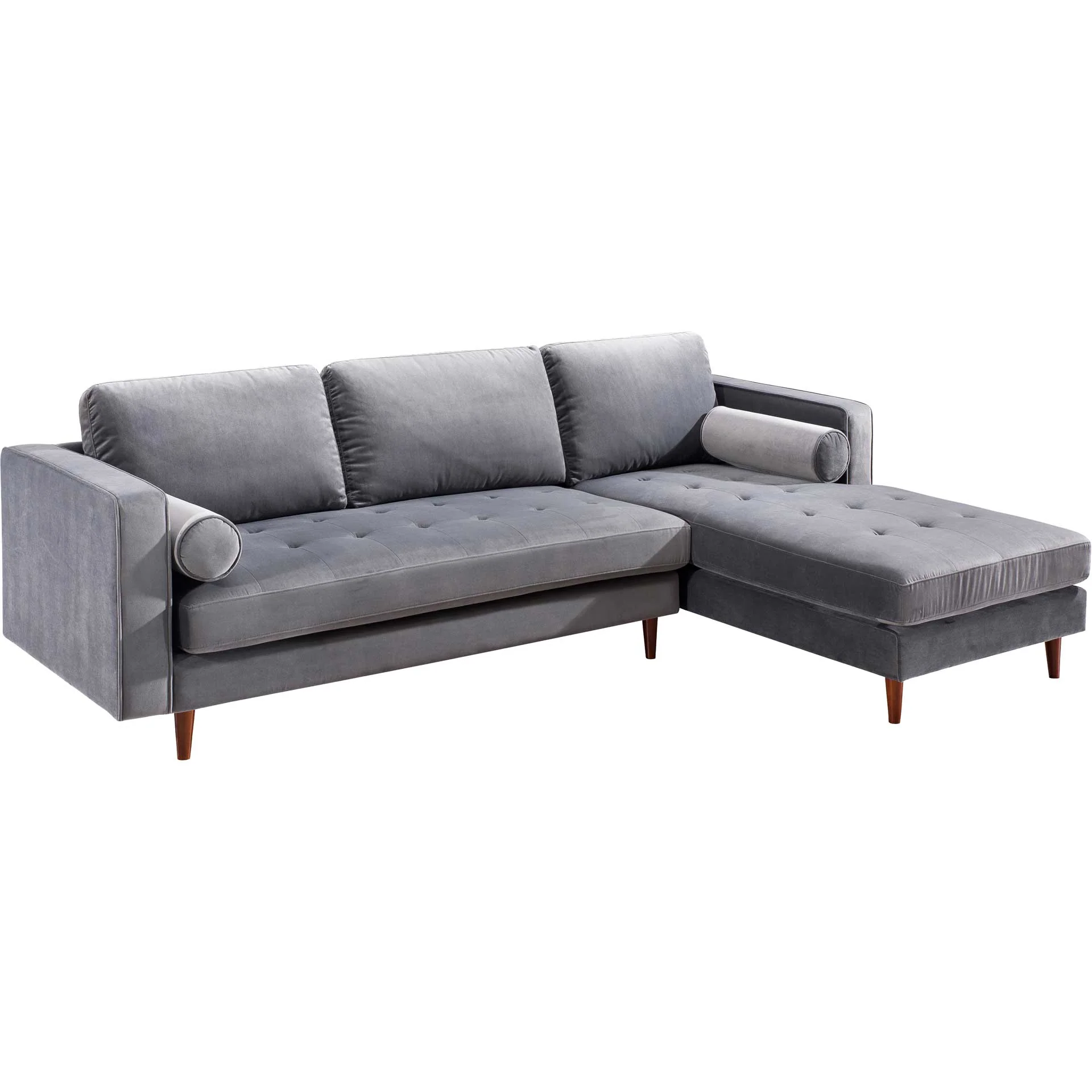 Cody Velvet Sectional Gray - Image 6