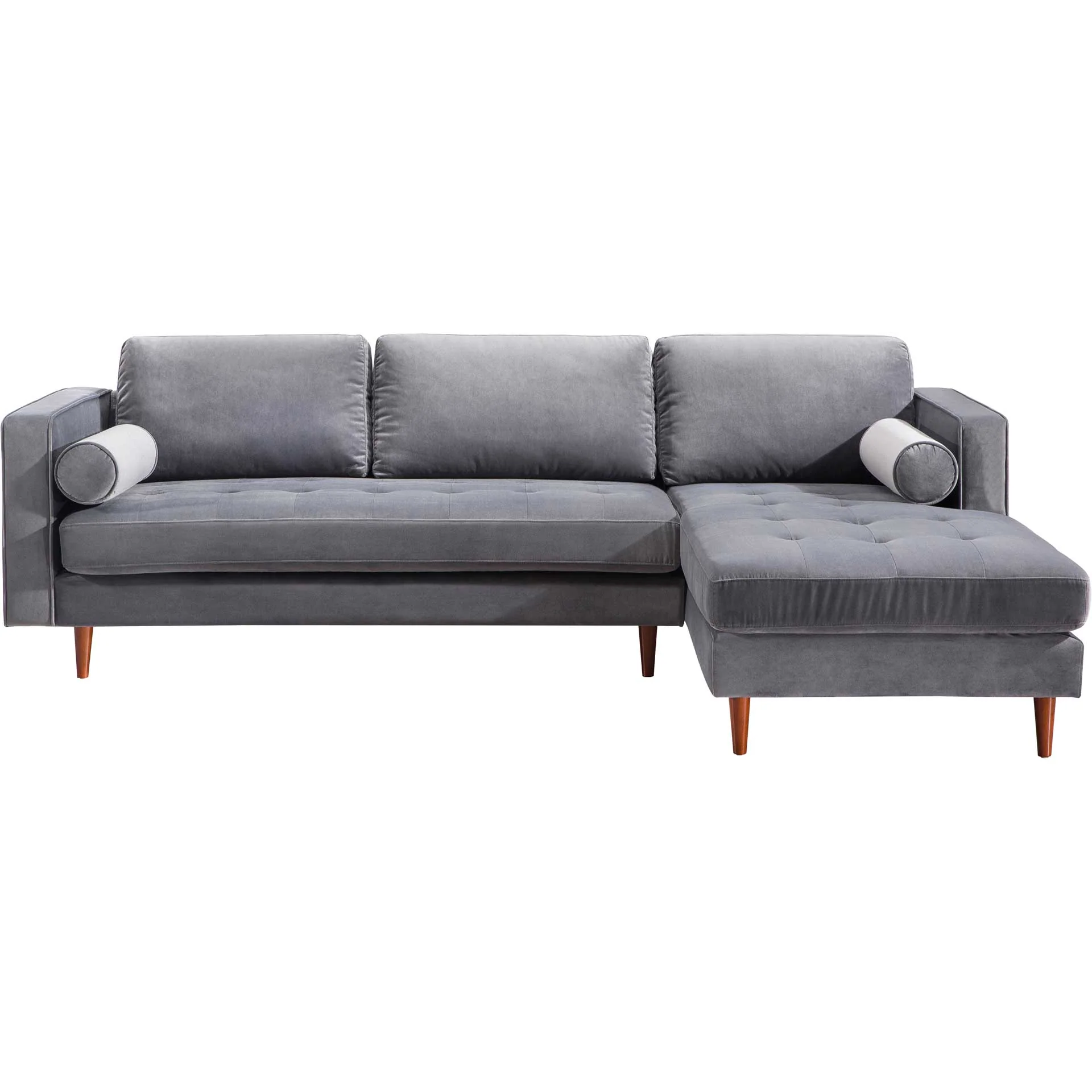 Cody Velvet Sectional Gray - Image 7
