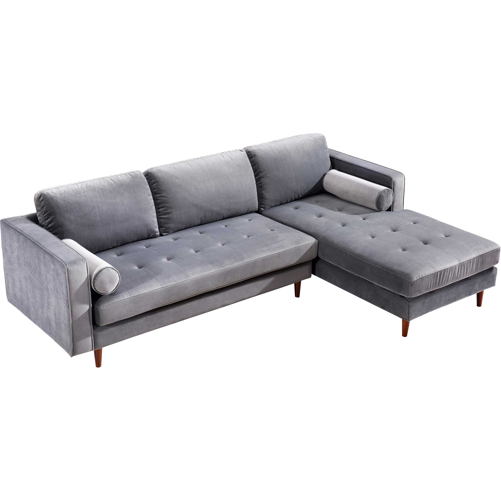 Cody Velvet Sectional Gray - Image 8