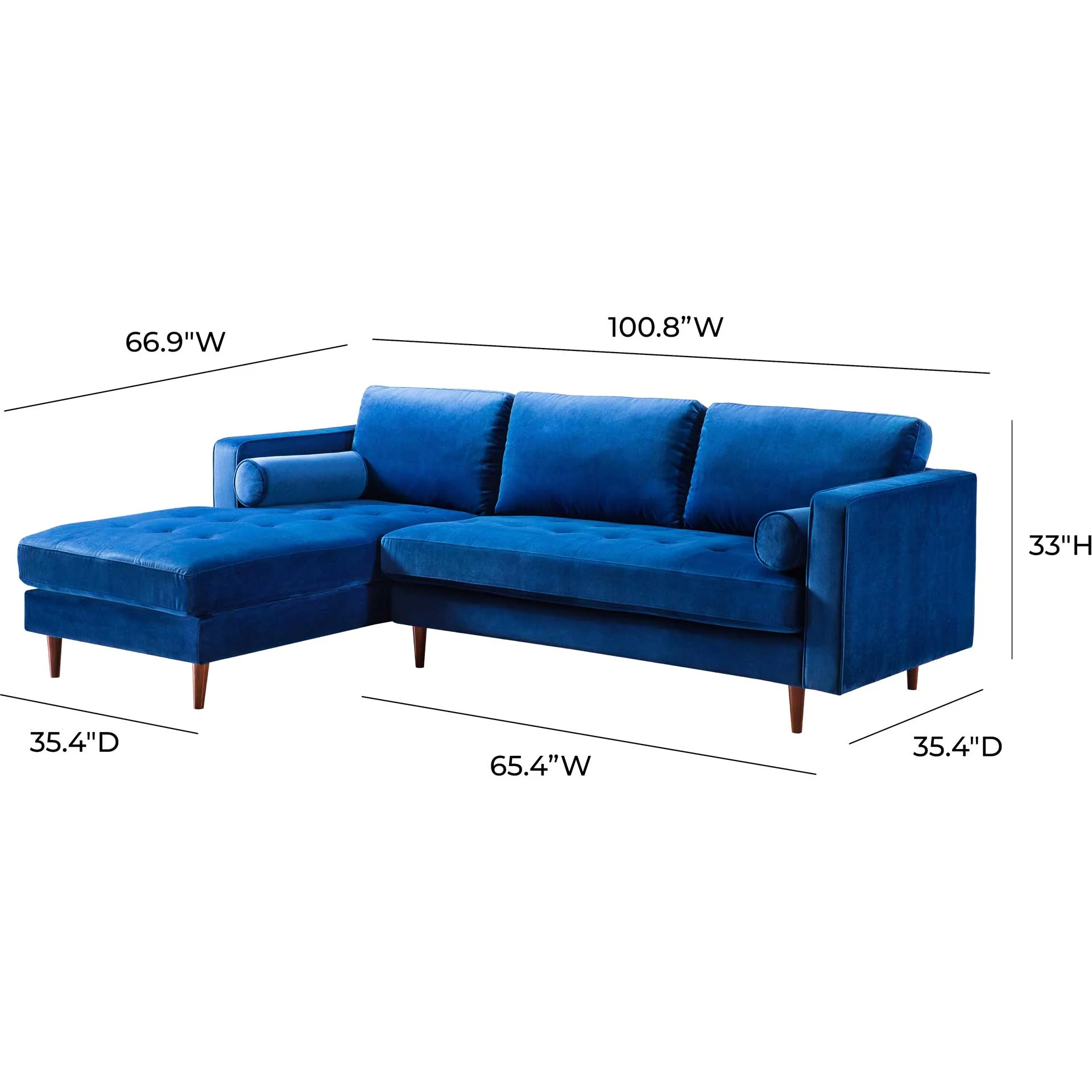 Cody Velvet Sectional Navy - Image 18