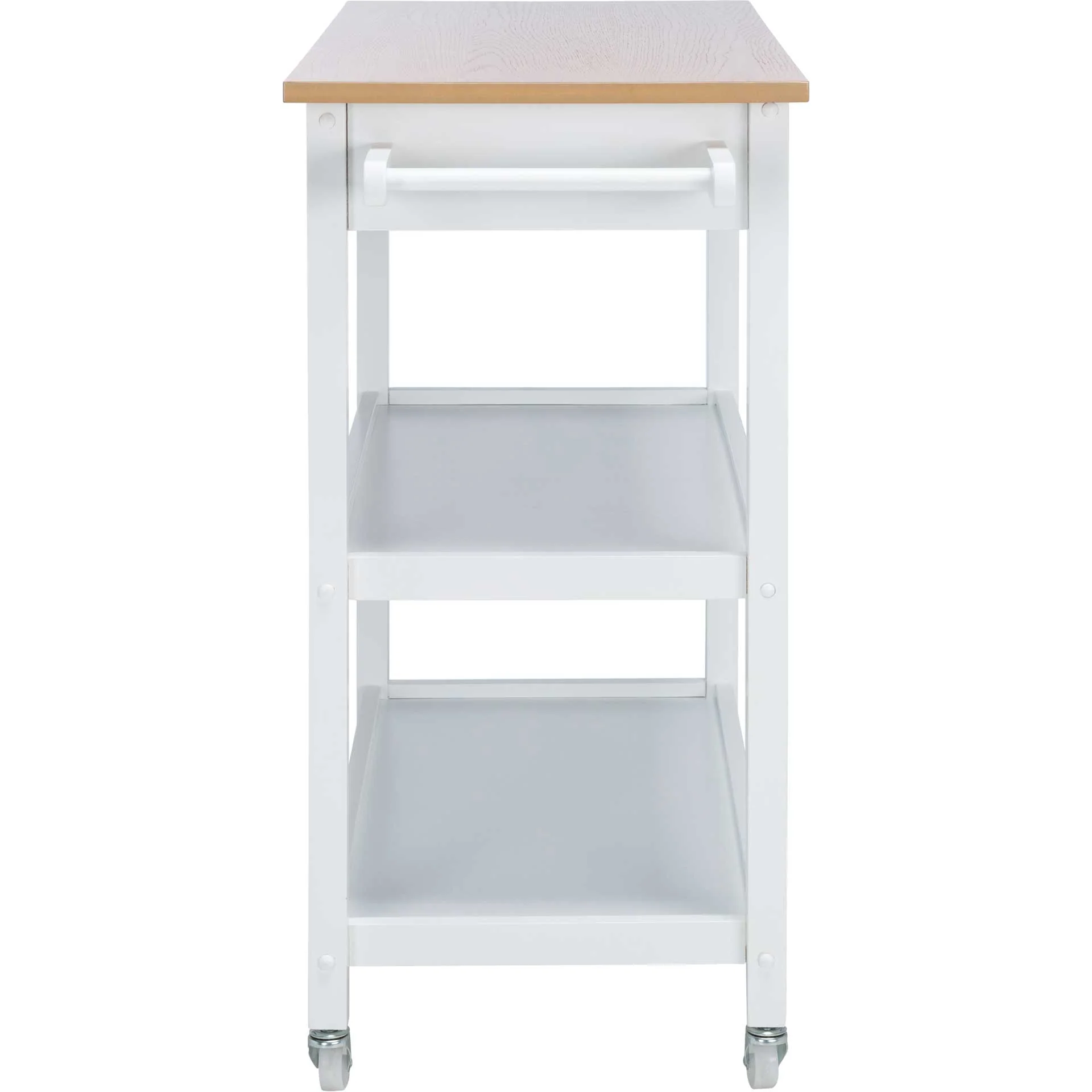 Coffe 2 Drawer 2 Shelf Kitchen Cart Natural/White - Image 2