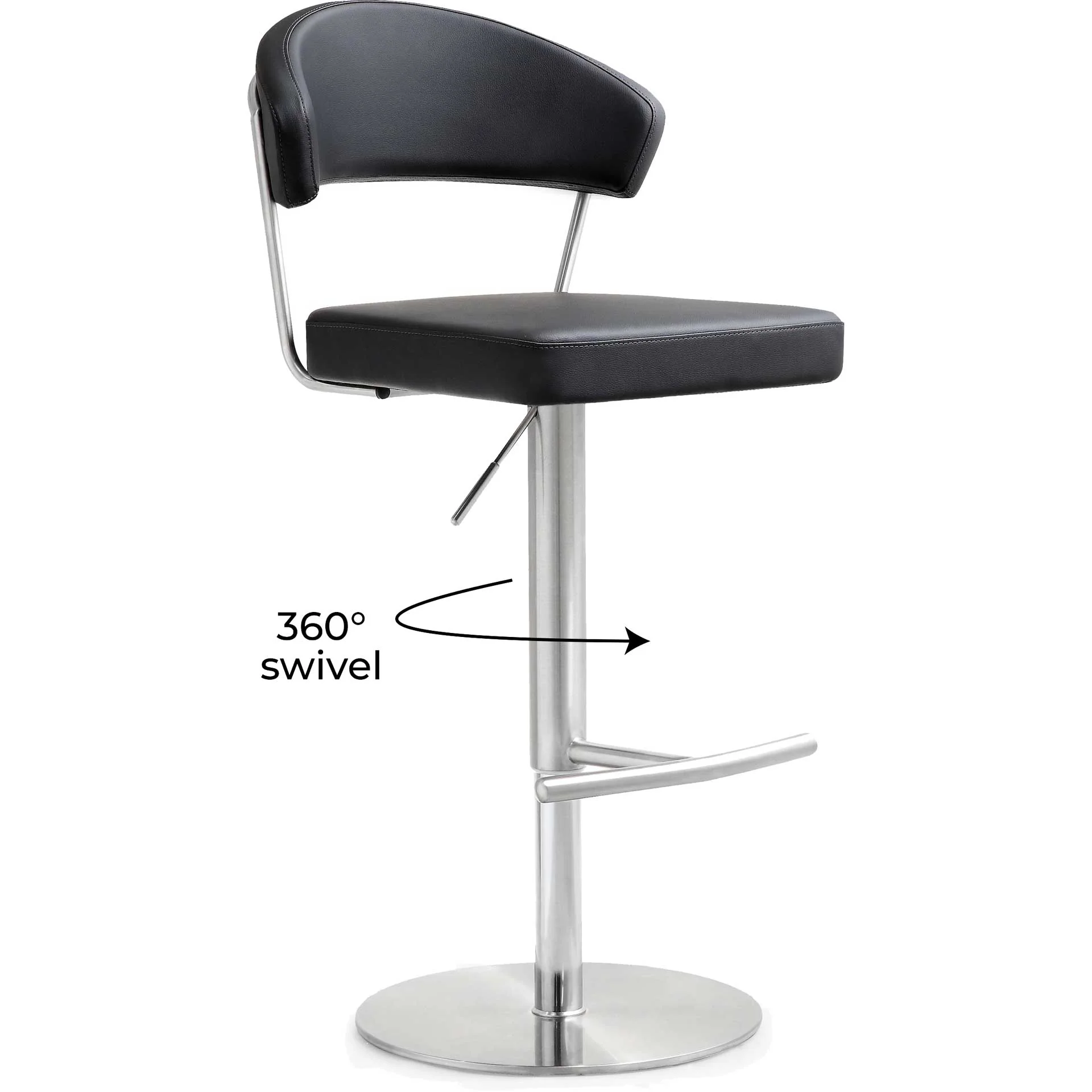 Coffe Stainless Steel Bar Stool Black - Image 8