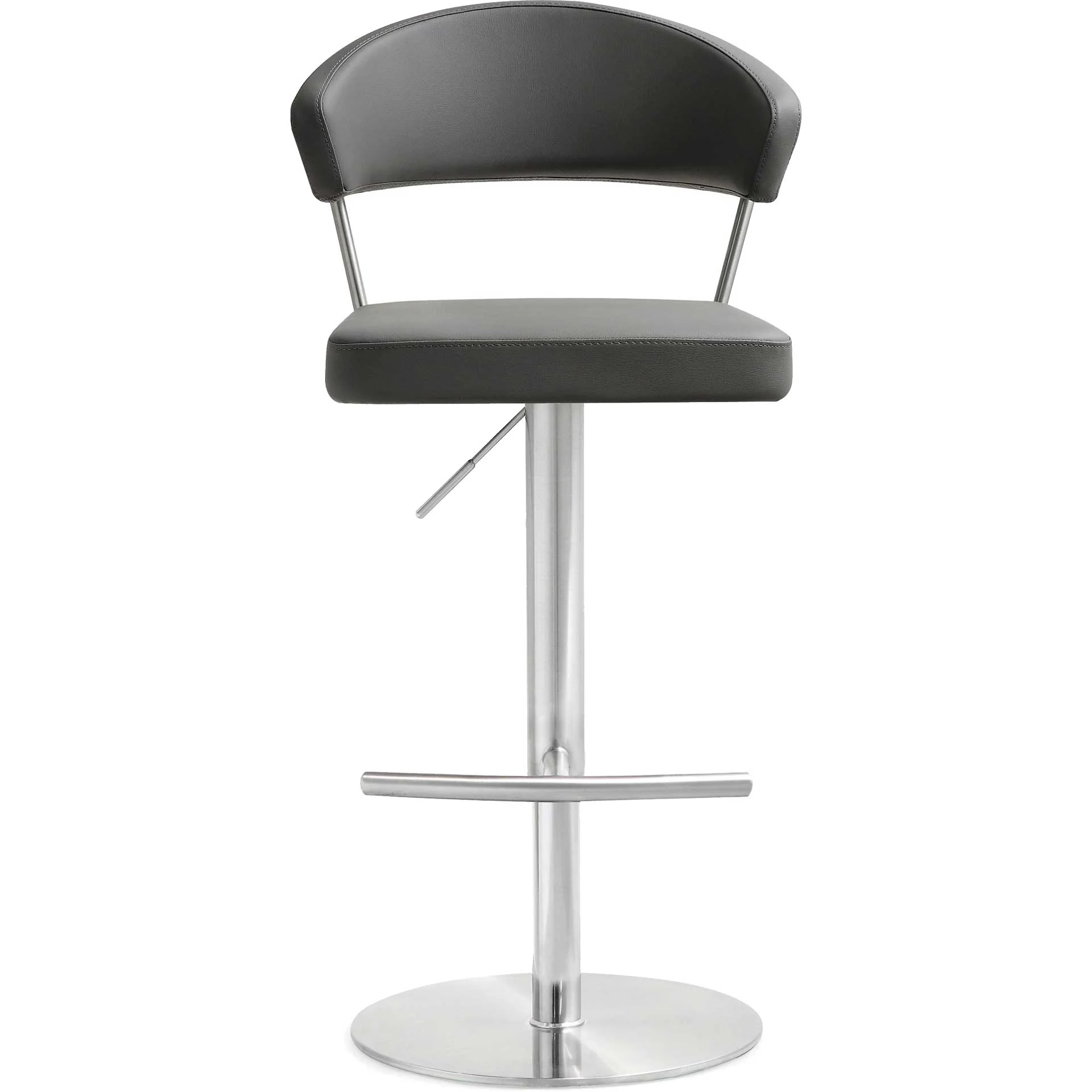 Coffe Stainless Steel Bar Stool Gray - Image 2