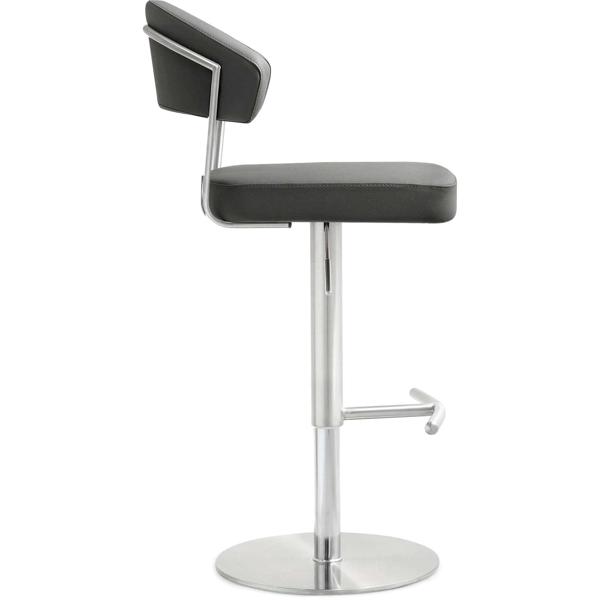 Coffe Stainless Steel Bar Stool Gray - Image 3