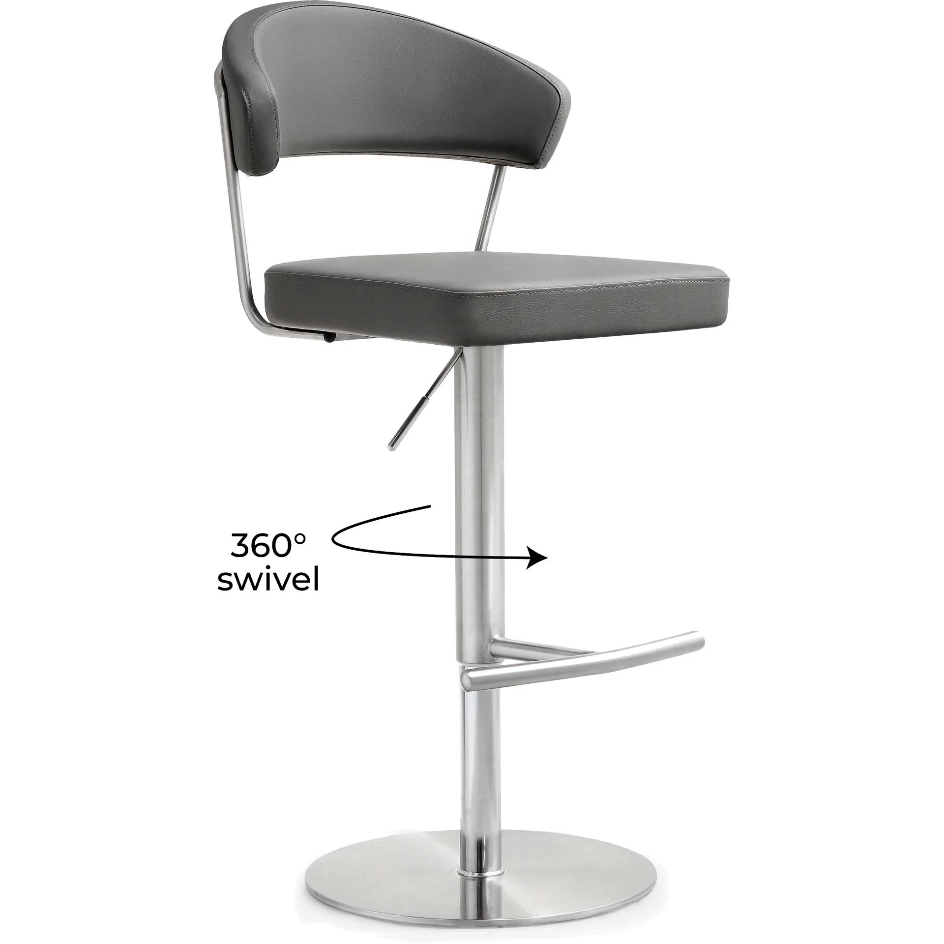 Coffe Stainless Steel Bar Stool Gray - Image 8