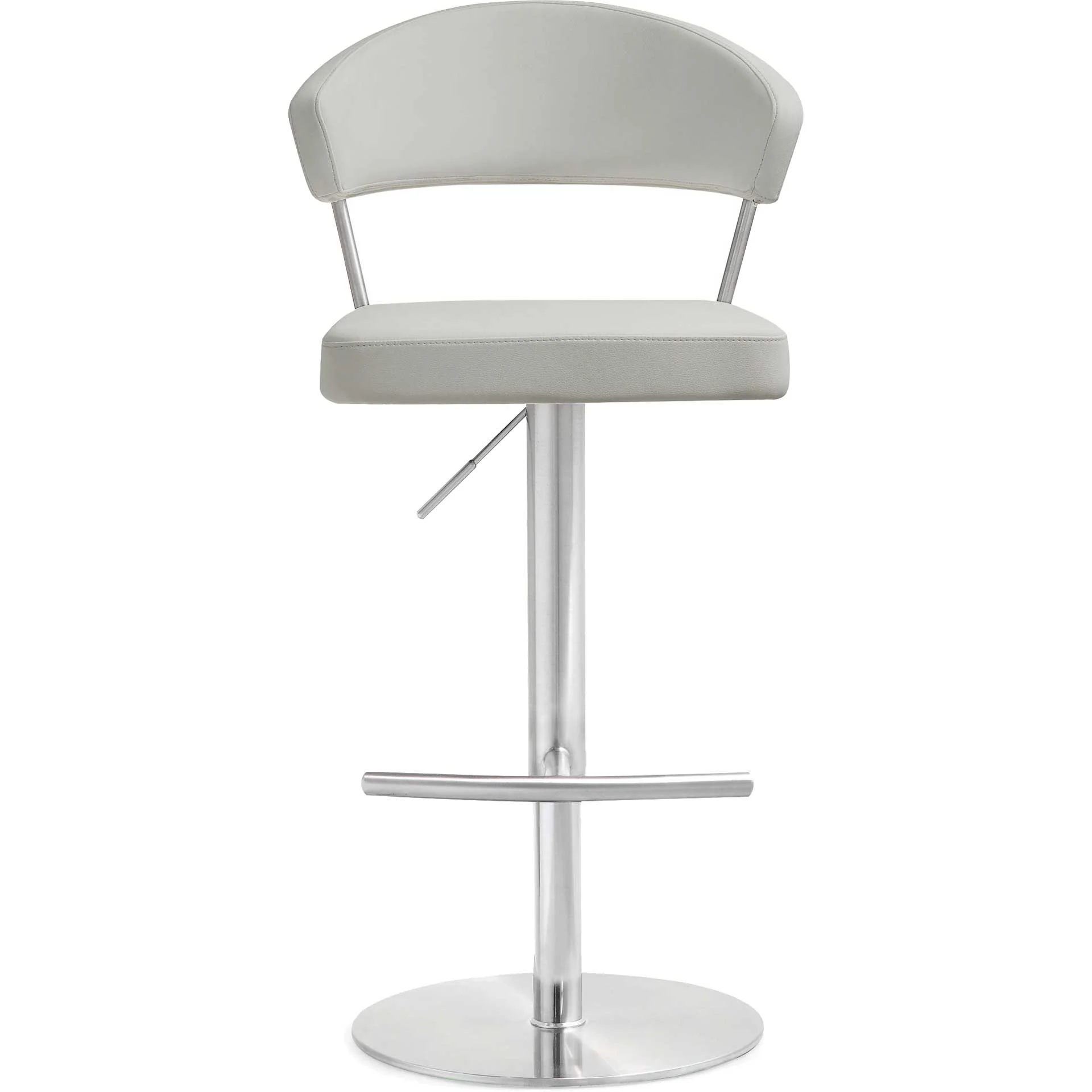 Coffe Stainless Steel Bar Stool Light Gray - Image 2