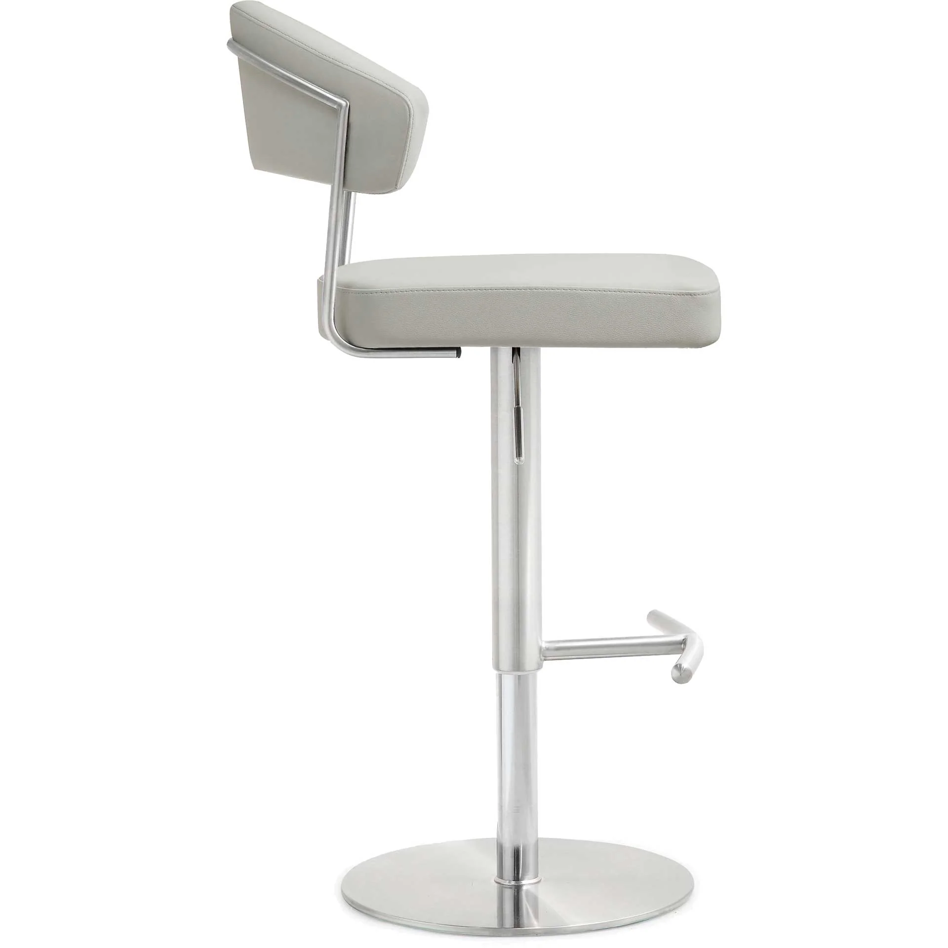 Coffe Stainless Steel Bar Stool Light Gray - Image 3