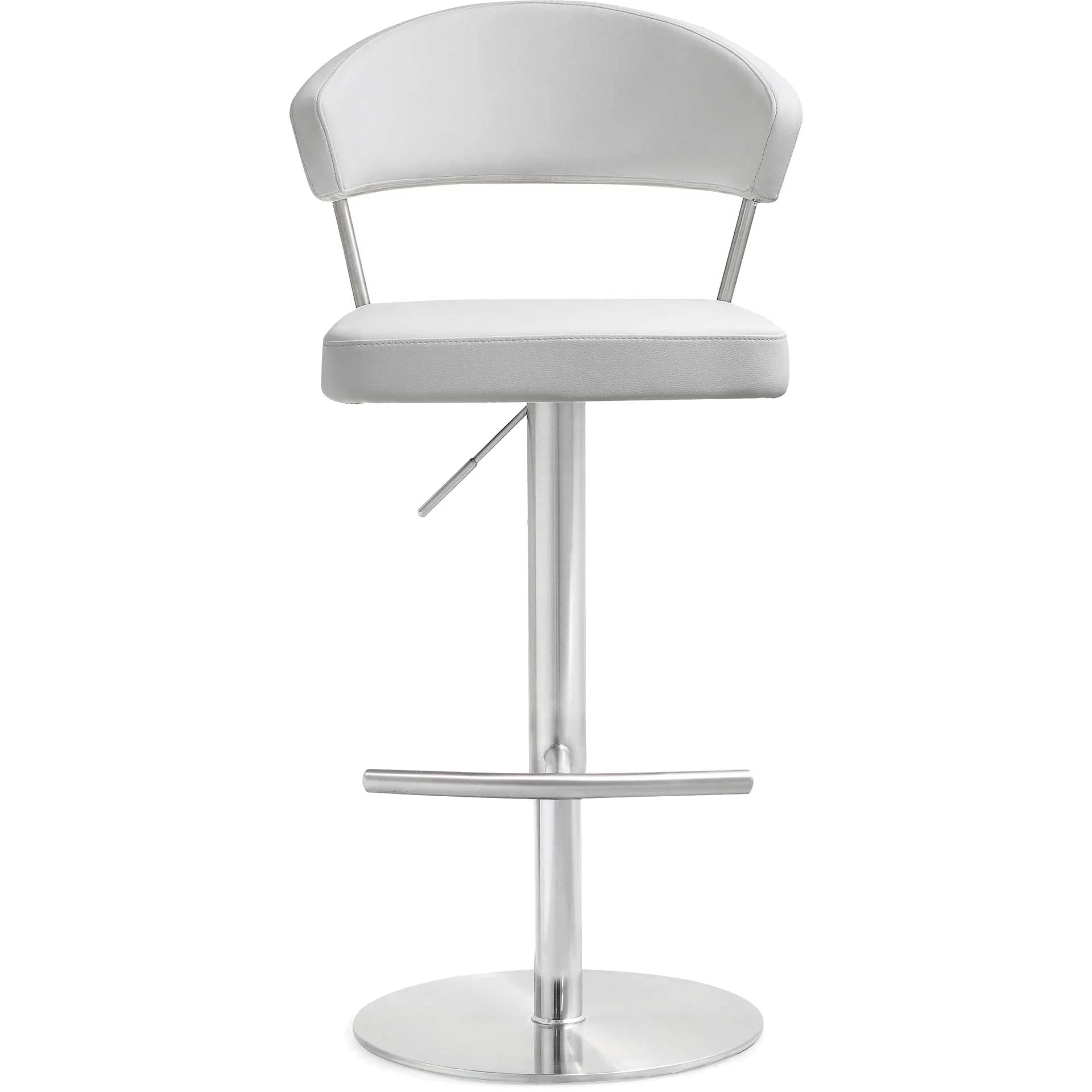 Coffe Stainless Steel Bar Stool White - Image 2